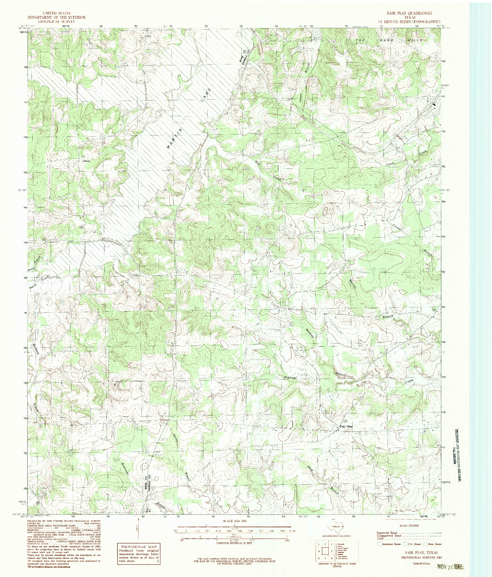 USGS 1:24000-SCALE QUADRANGLE FOR FAIR PLAY, TX 1983