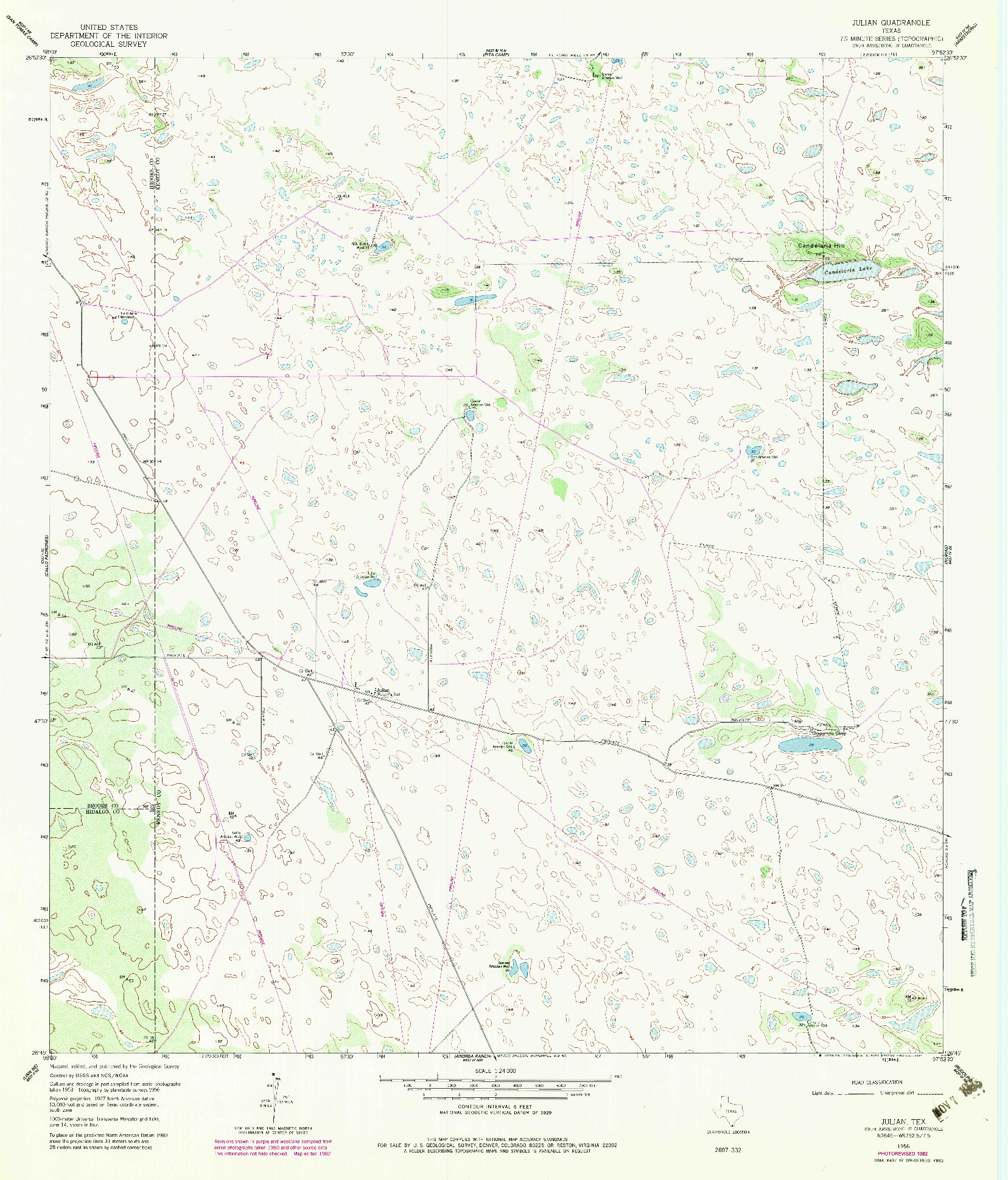 USGS 1:24000-SCALE QUADRANGLE FOR JULIAN, TX 1956