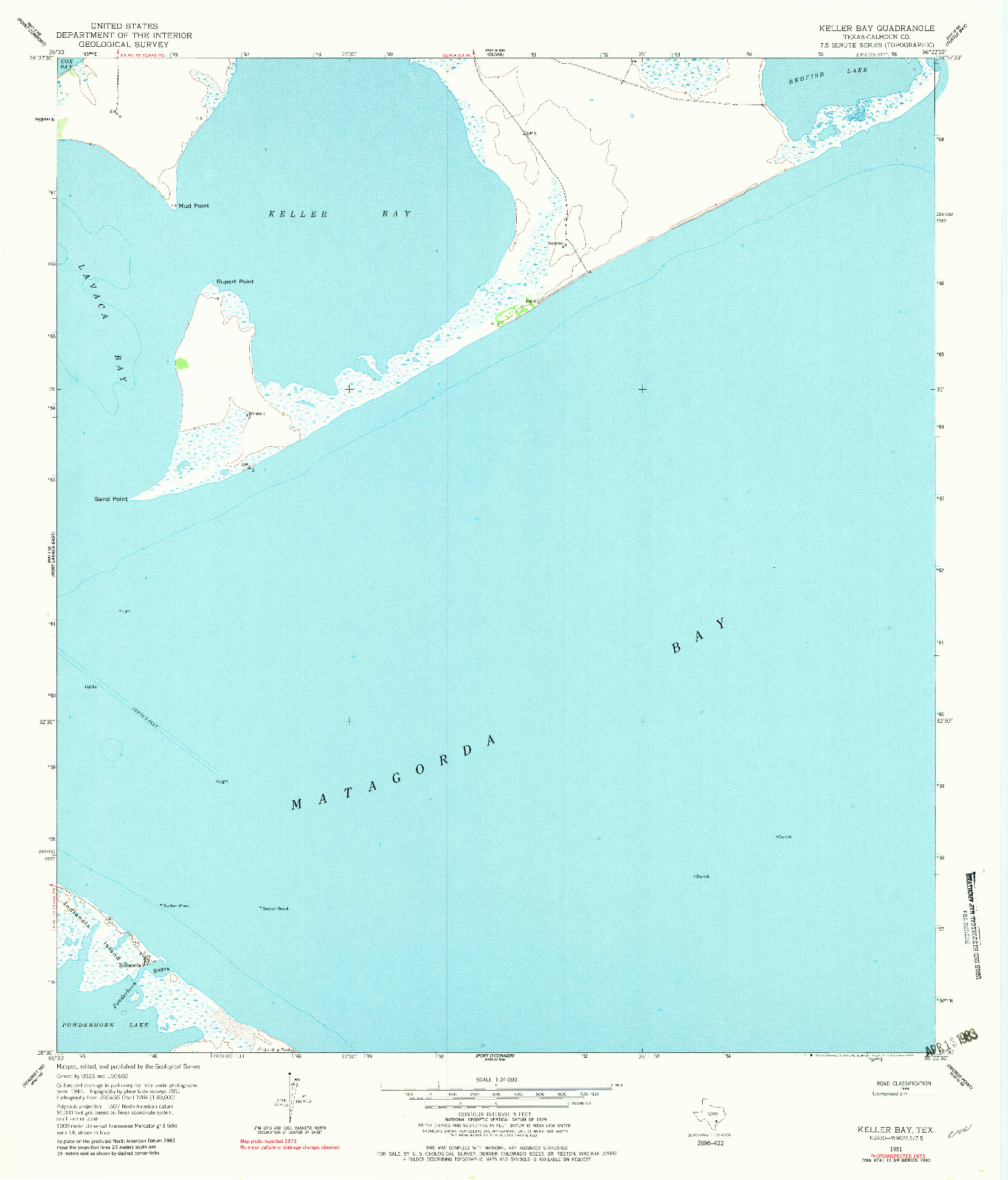 USGS 1:24000-SCALE QUADRANGLE FOR KELLER BAY, TX 1951