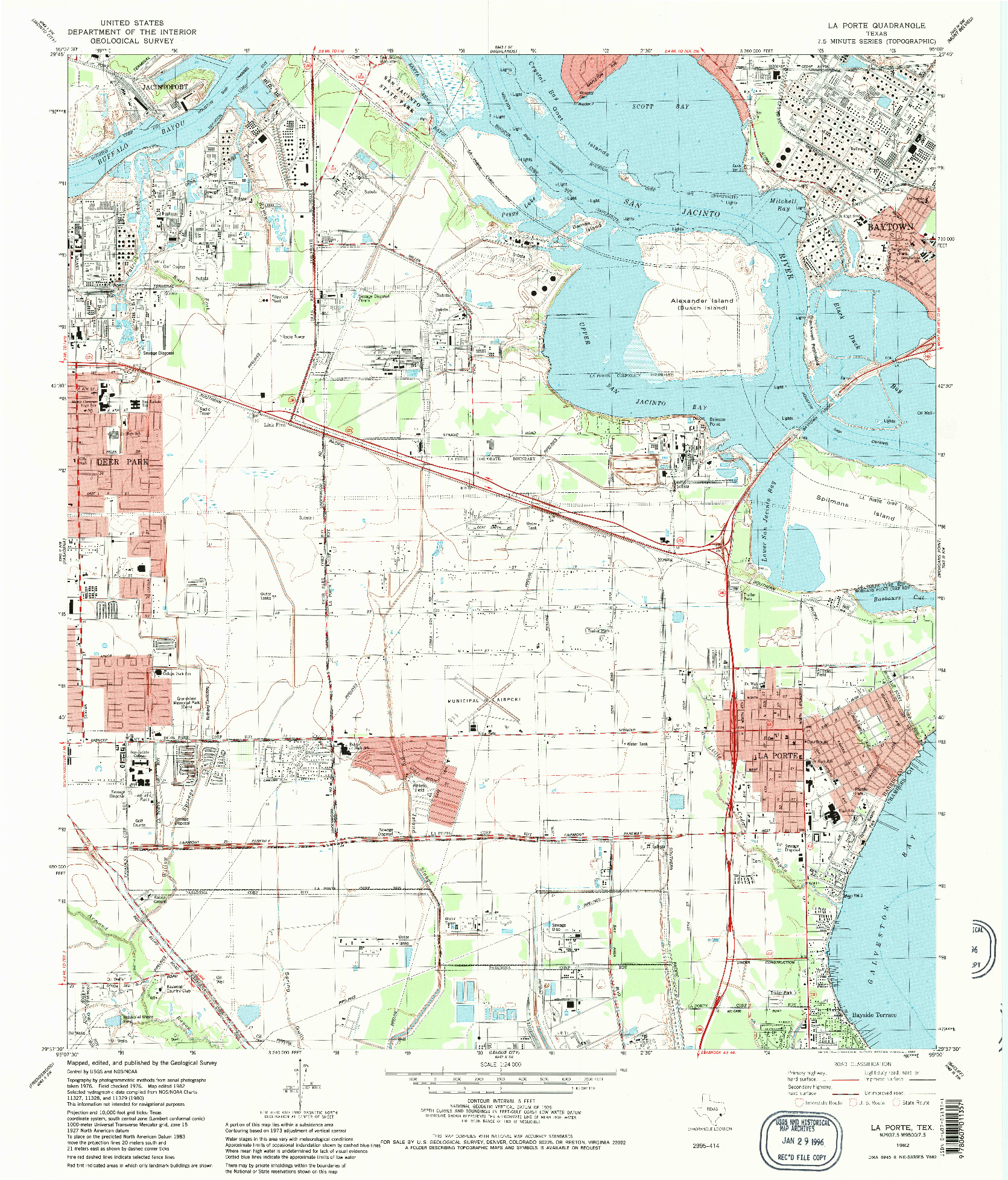 USGS 1:24000-SCALE QUADRANGLE FOR LA PORTE, TX 1982