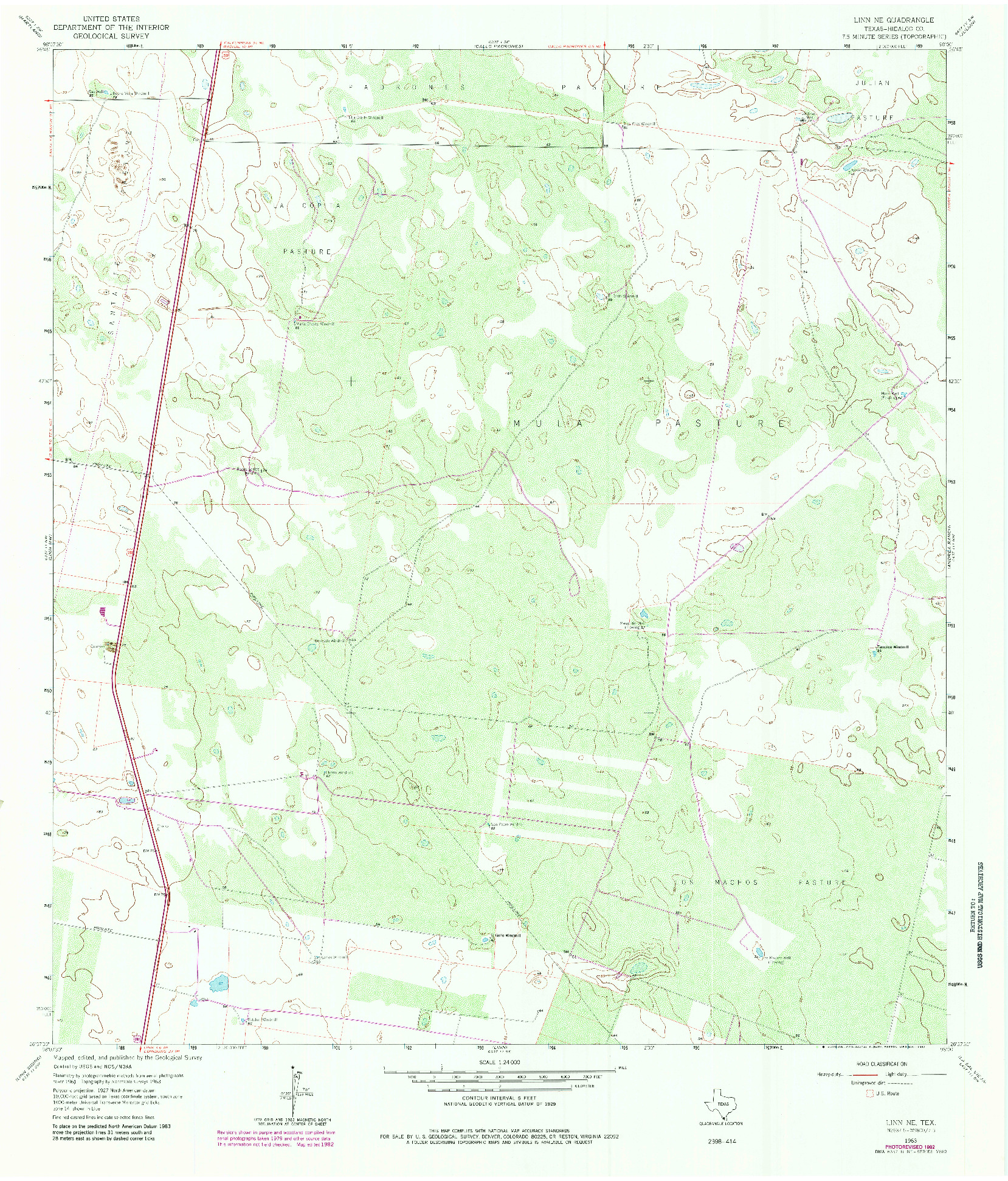 USGS 1:24000-SCALE QUADRANGLE FOR LINN NE, TX 1963