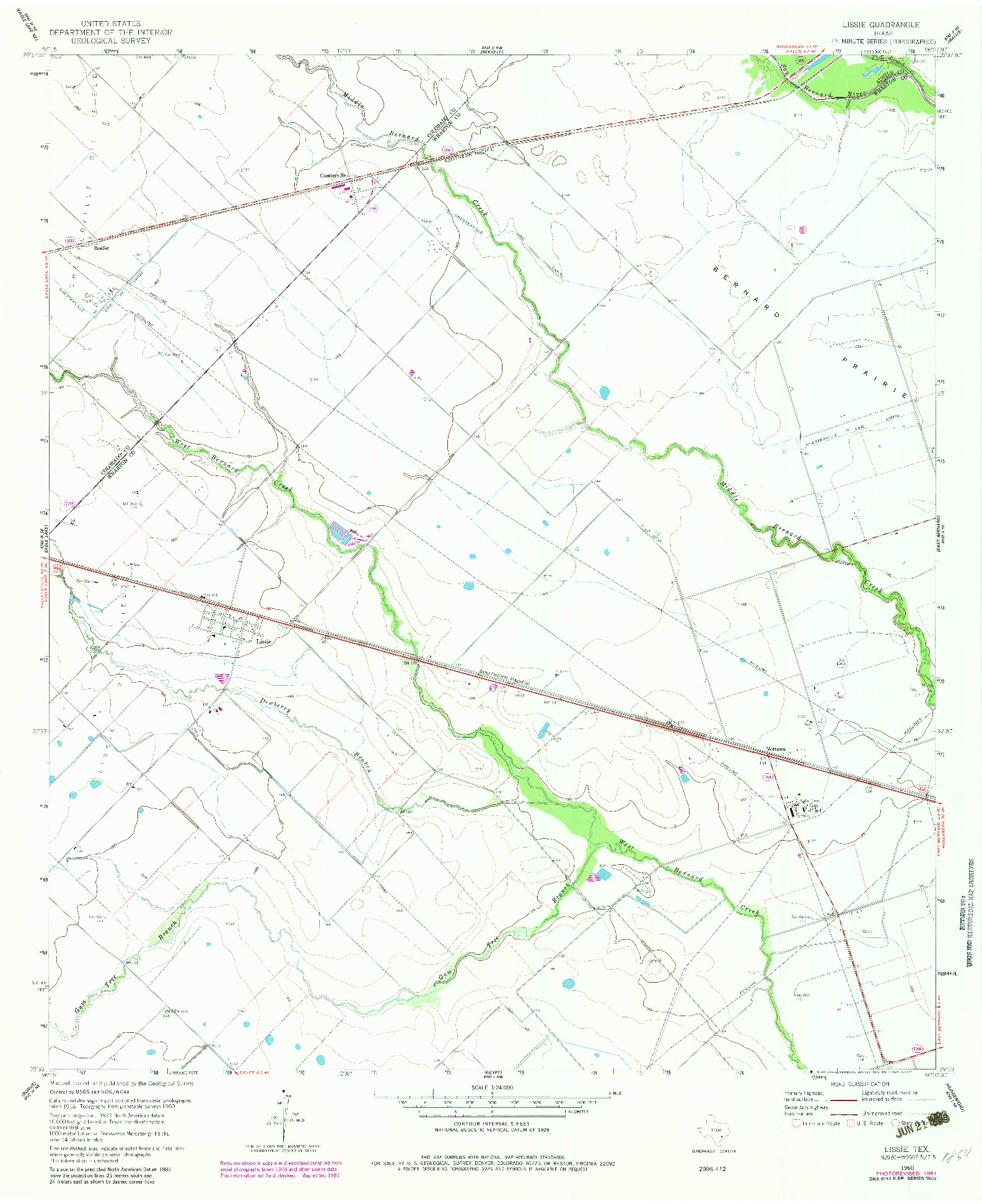 USGS 1:24000-SCALE QUADRANGLE FOR LISSIE, TX 1960