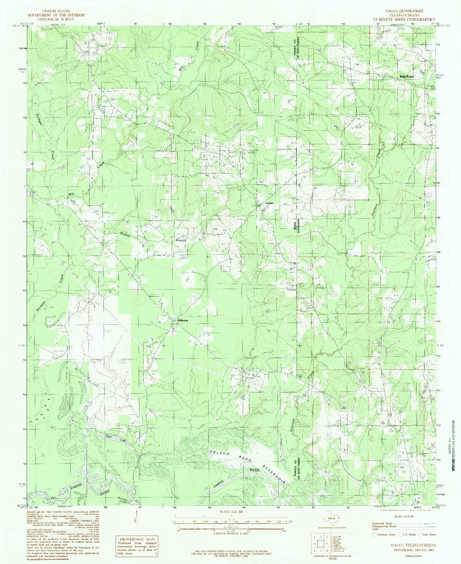 USGS 1:24000-SCALE QUADRANGLE FOR LOGAN, TX 1983