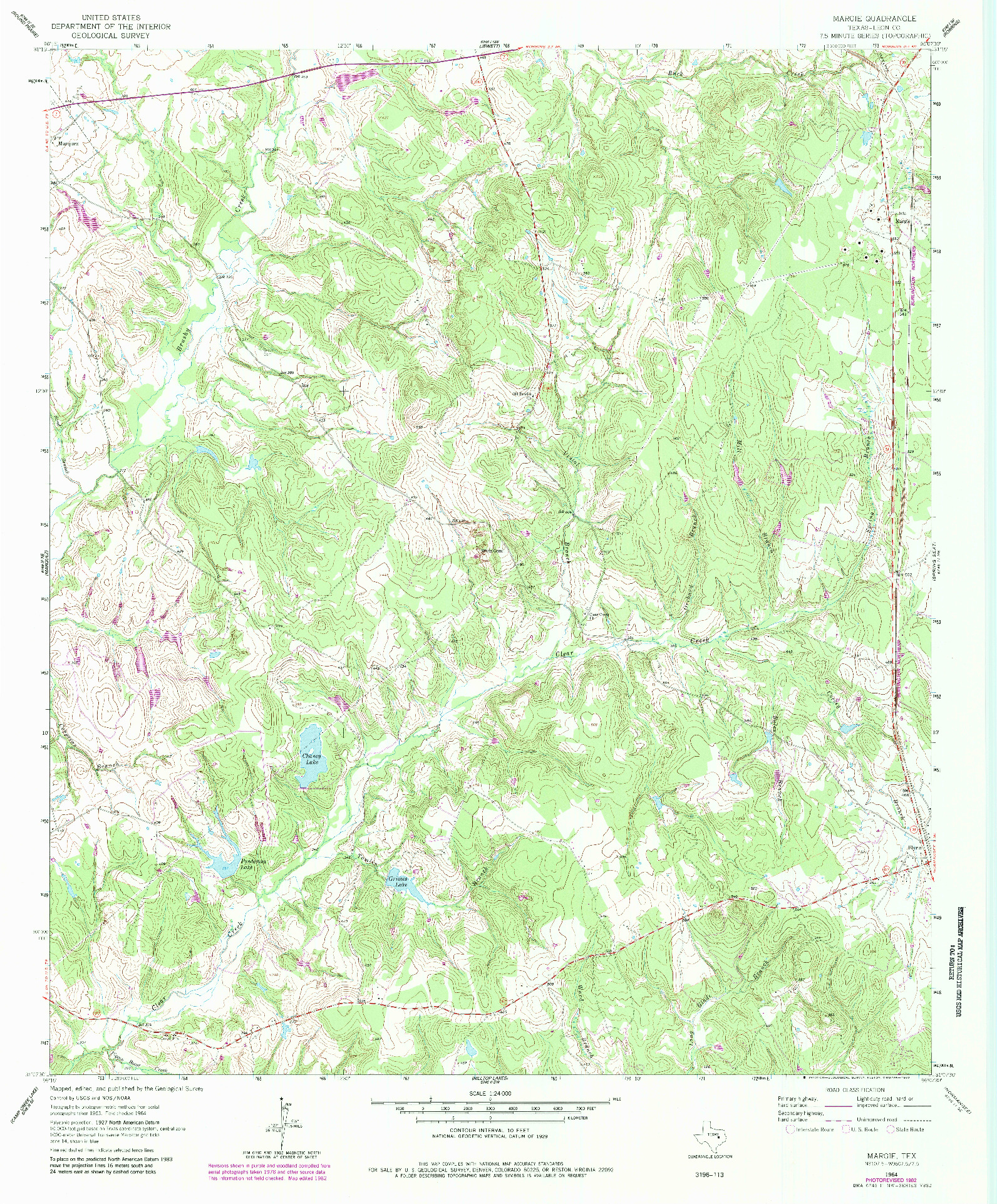 USGS 1:24000-SCALE QUADRANGLE FOR MARGIE, TX 1964