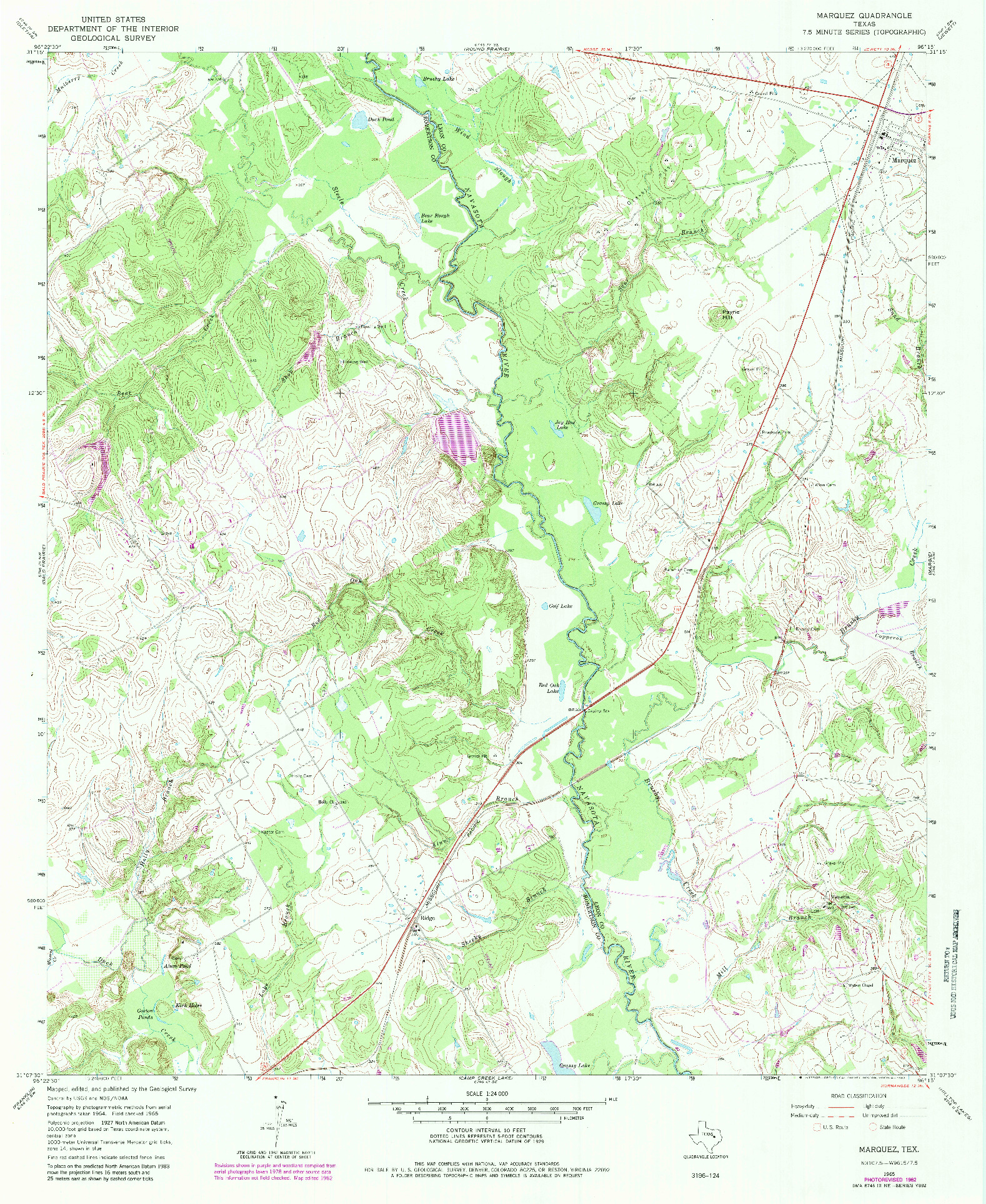 USGS 1:24000-SCALE QUADRANGLE FOR MARQUEZ, TX 1965