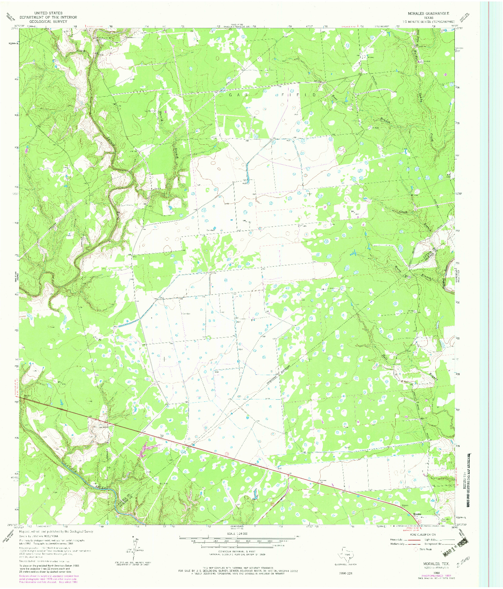 USGS 1:24000-SCALE QUADRANGLE FOR MORALES, TX 1964