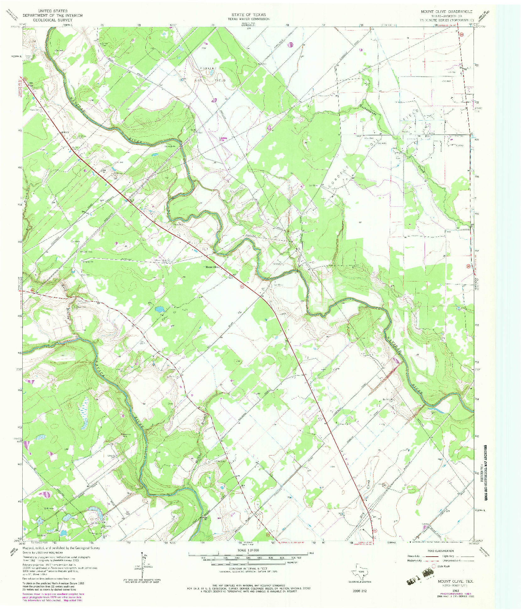 USGS 1:24000-SCALE QUADRANGLE FOR MOUNT OLIVE, TX 1963