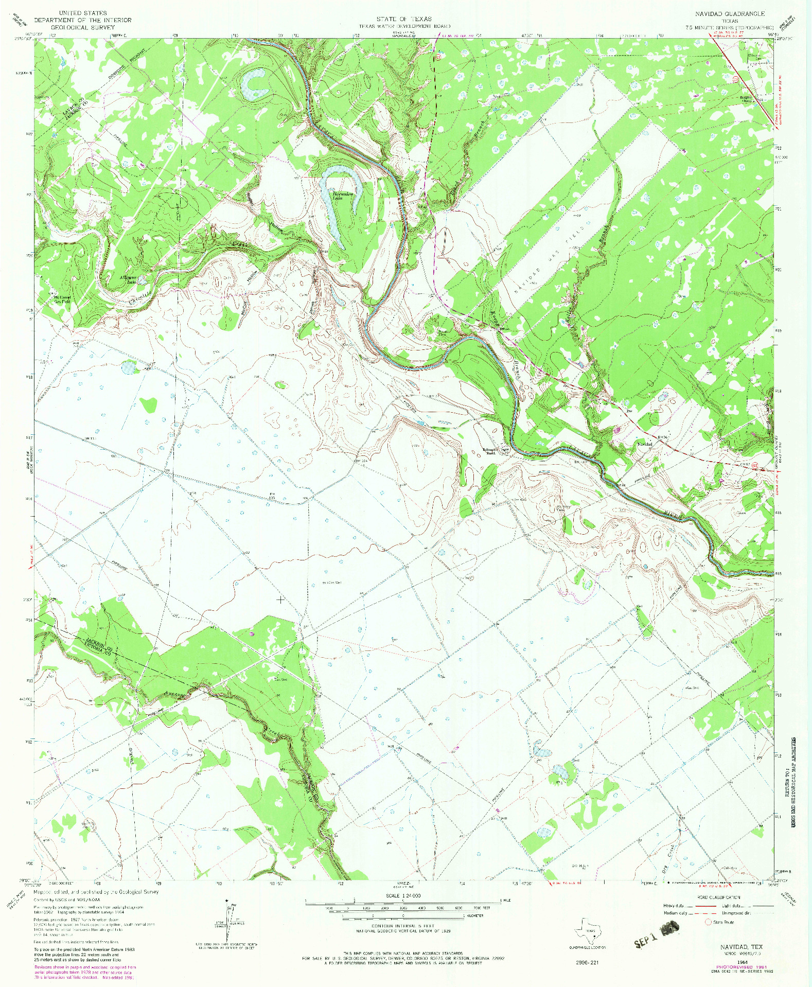 USGS 1:24000-SCALE QUADRANGLE FOR NAVIDAD, TX 1964