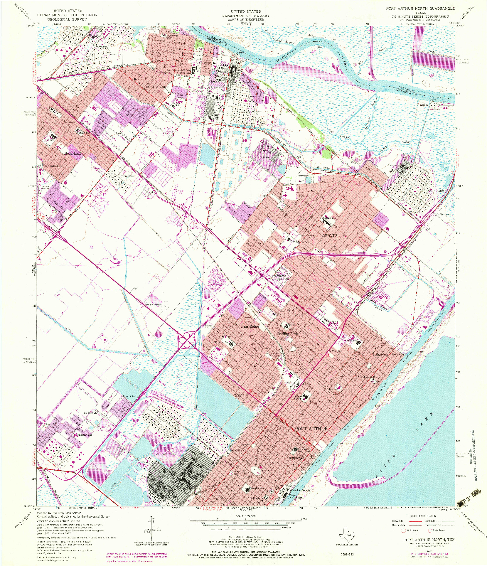 USGS 1:24000-SCALE QUADRANGLE FOR PORT ARTHUR NORTH, TX 1957
