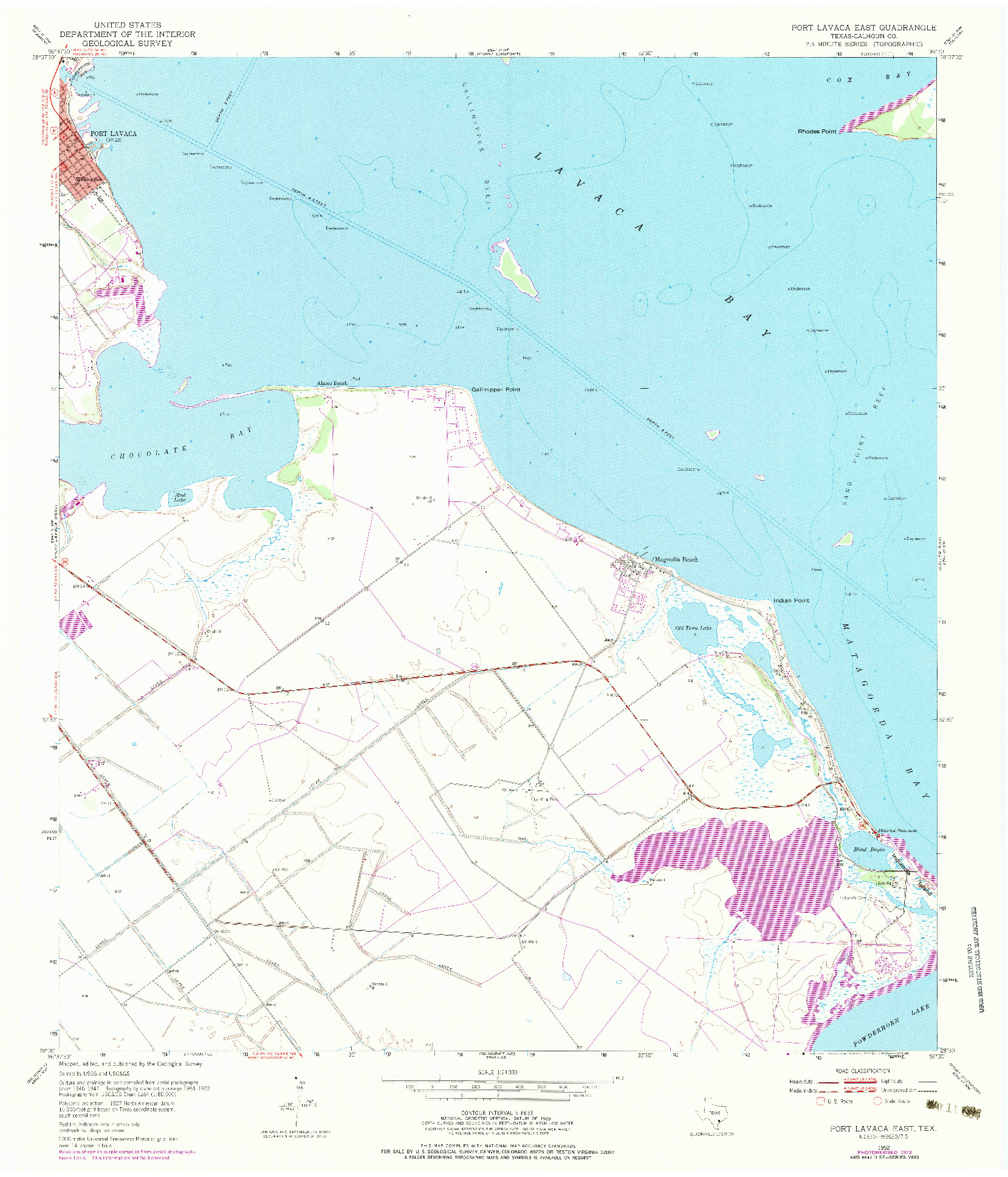USGS 1:24000-SCALE QUADRANGLE FOR PORT LAVACA EAST, TX 1952