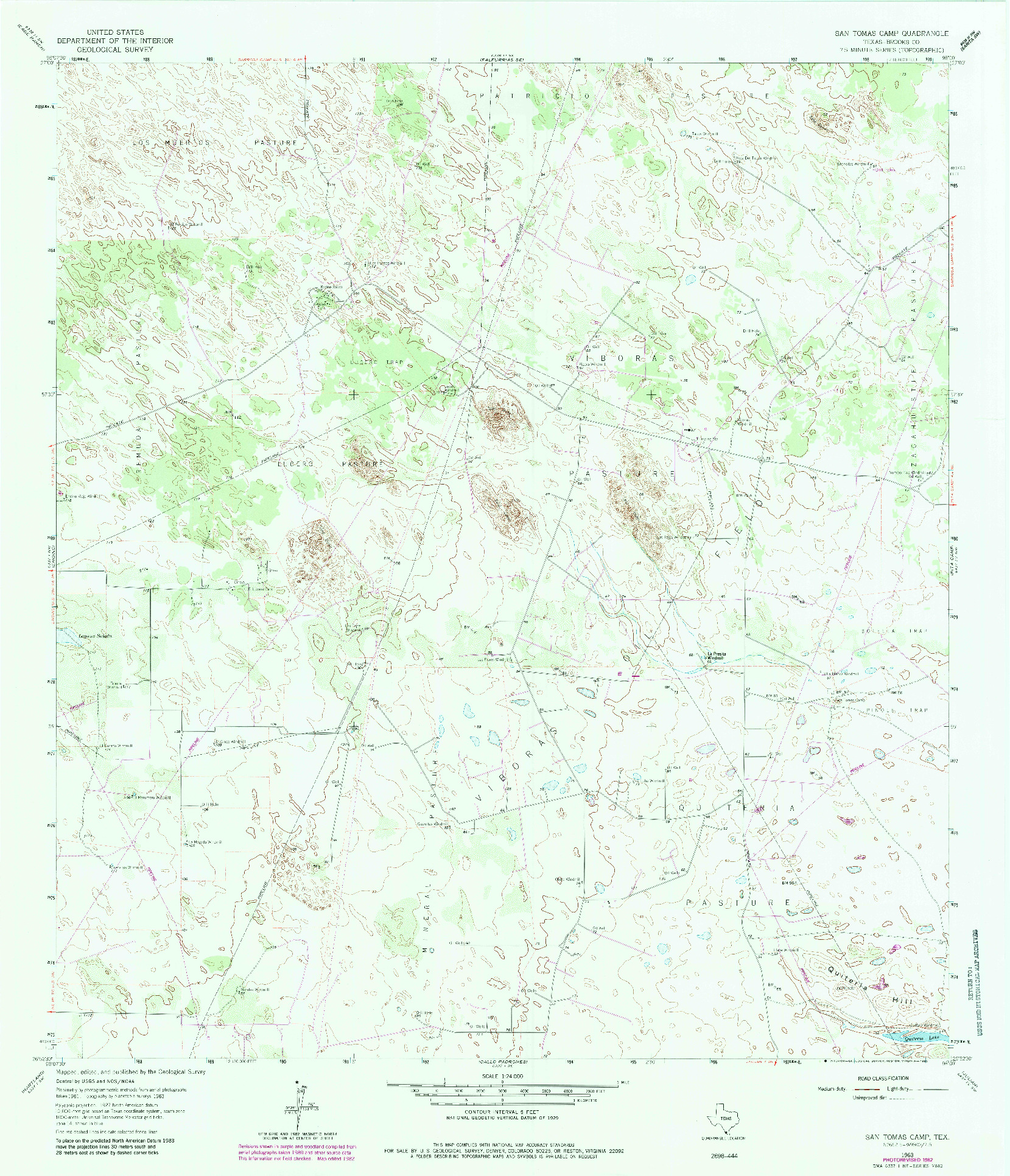 USGS 1:24000-SCALE QUADRANGLE FOR SAN TOMAS CAMP, TX 1963
