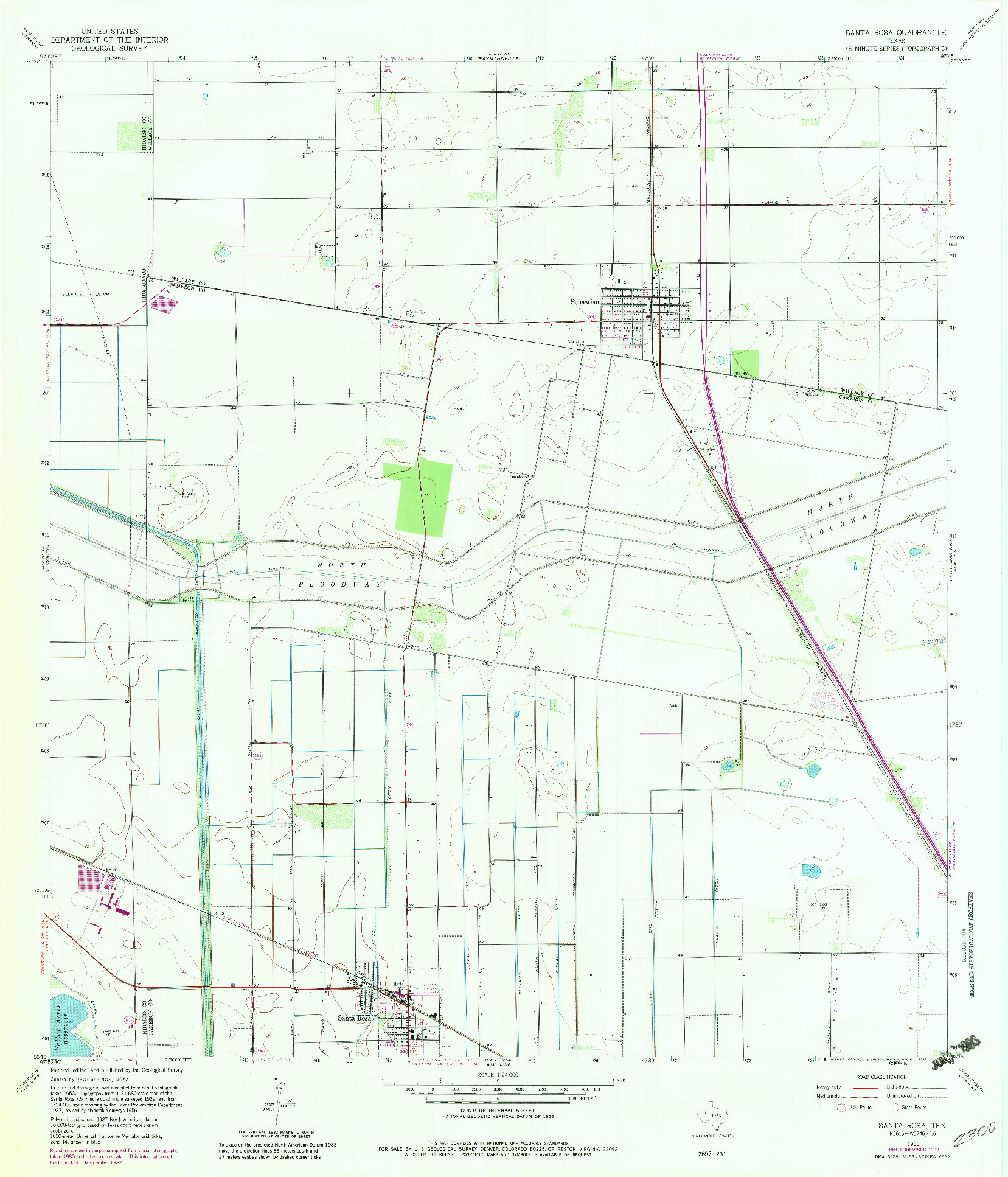 USGS 1:24000-SCALE QUADRANGLE FOR SANTA ROSA, TX 1956