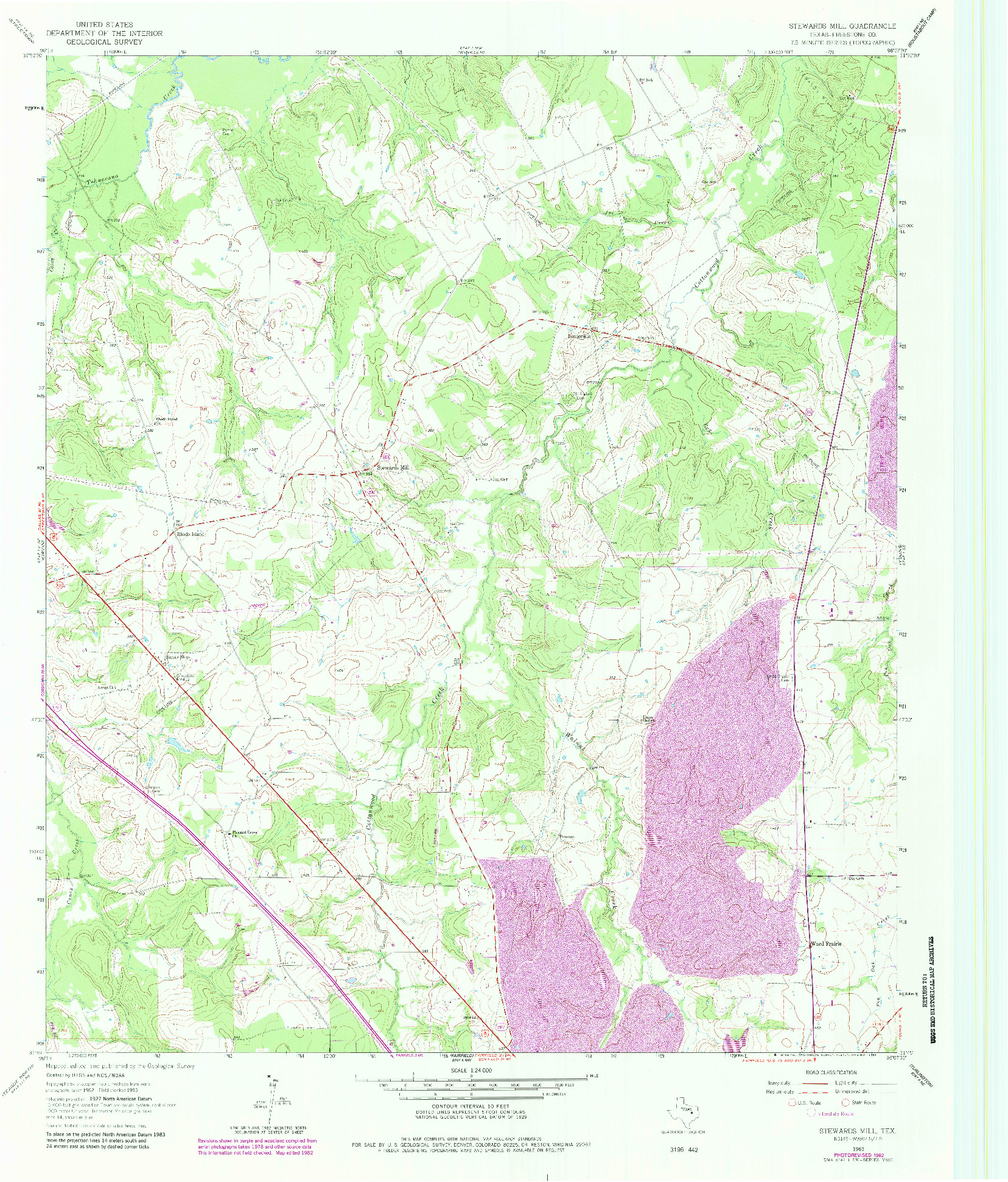 USGS 1:24000-SCALE QUADRANGLE FOR STEWARDS MILL, TX 1963