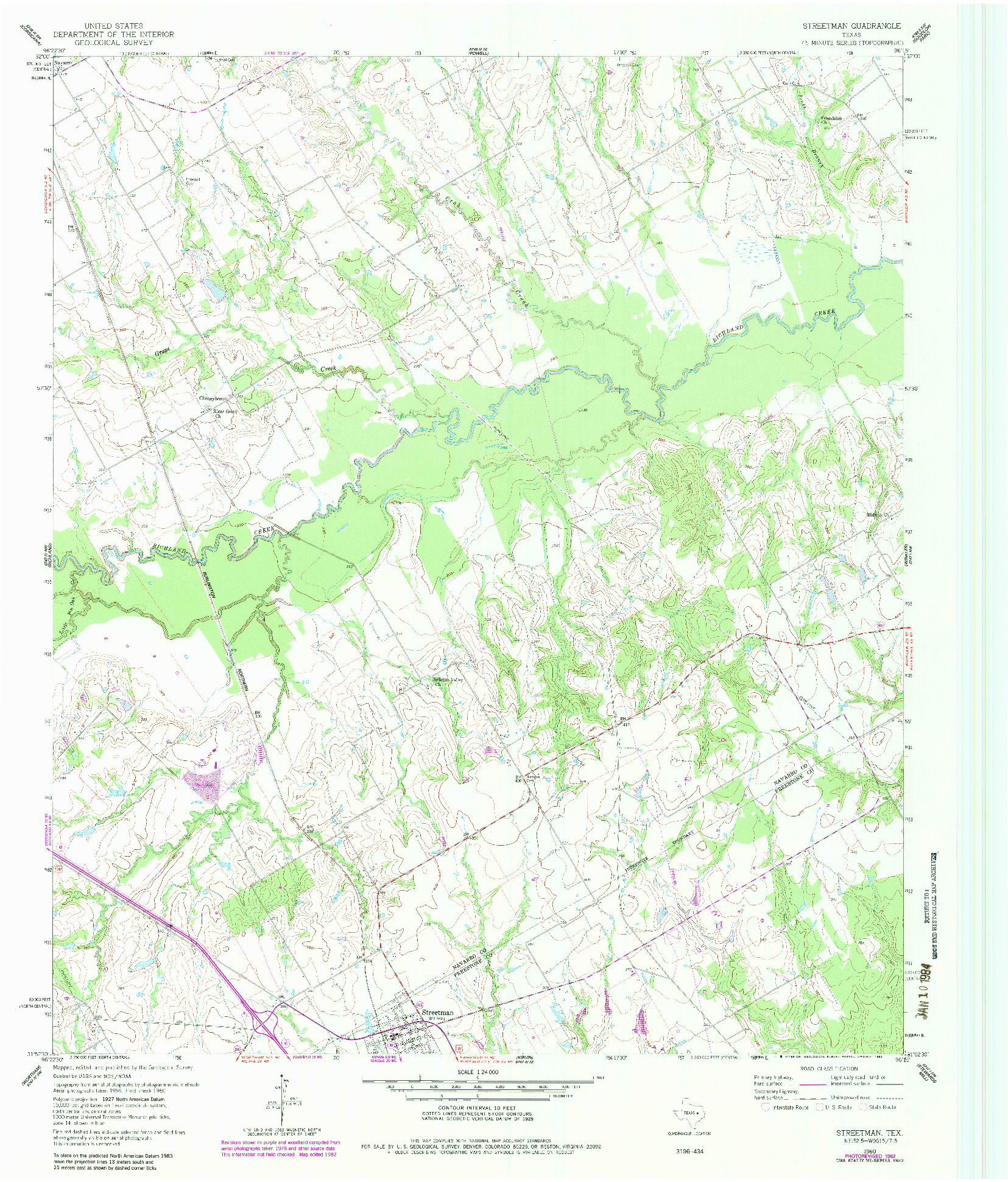 USGS 1:24000-SCALE QUADRANGLE FOR STREETMAN, TX 1960