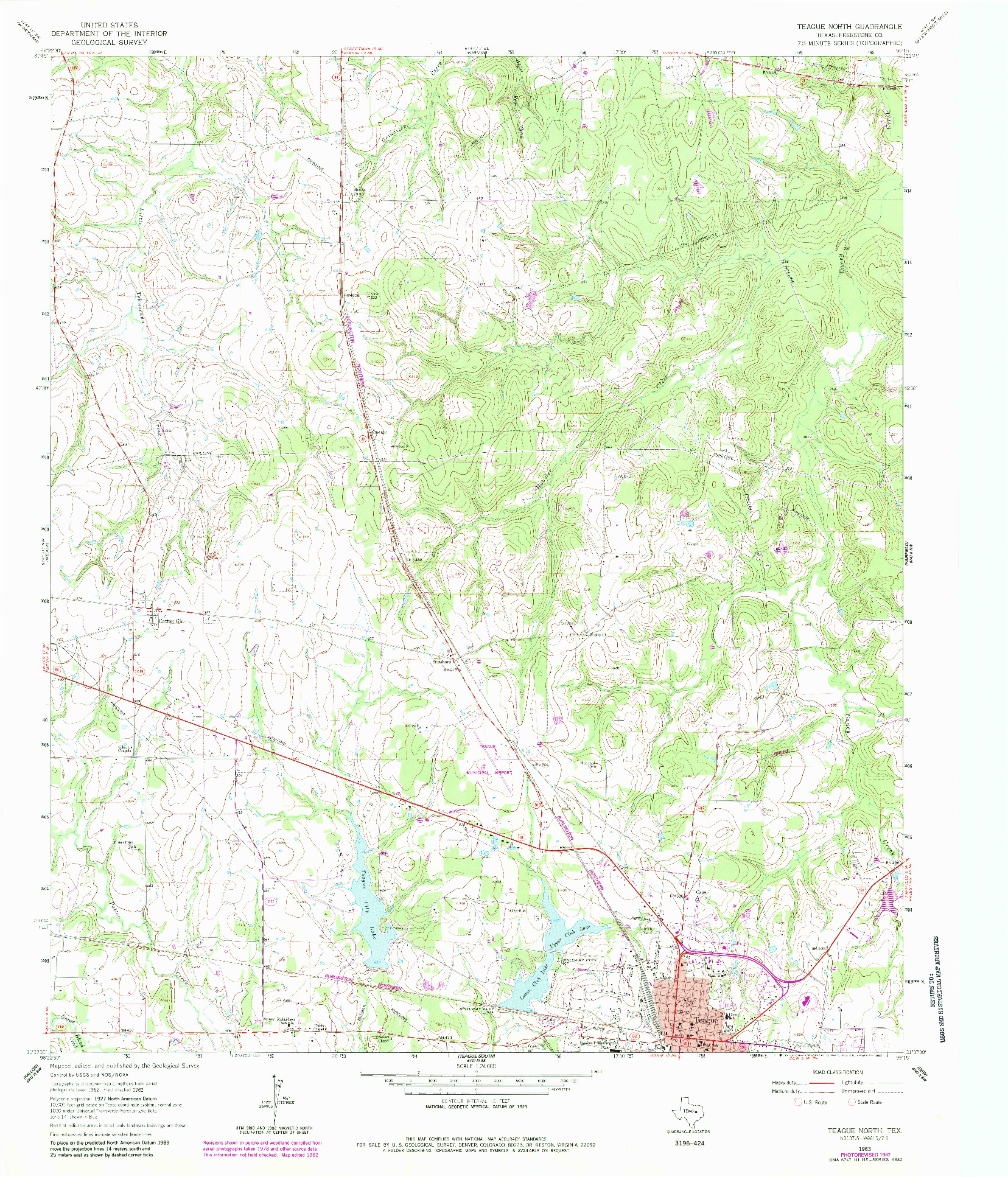 USGS 1:24000-SCALE QUADRANGLE FOR TEAGUE NORTH, TX 1963