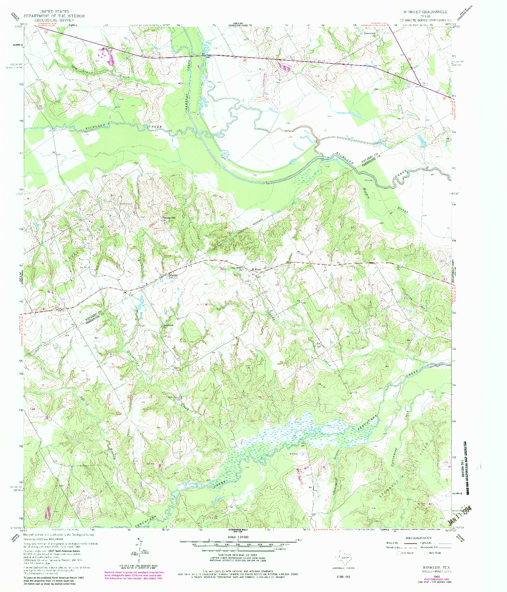 USGS 1:24000-SCALE QUADRANGLE FOR WINKLER, TX 1960