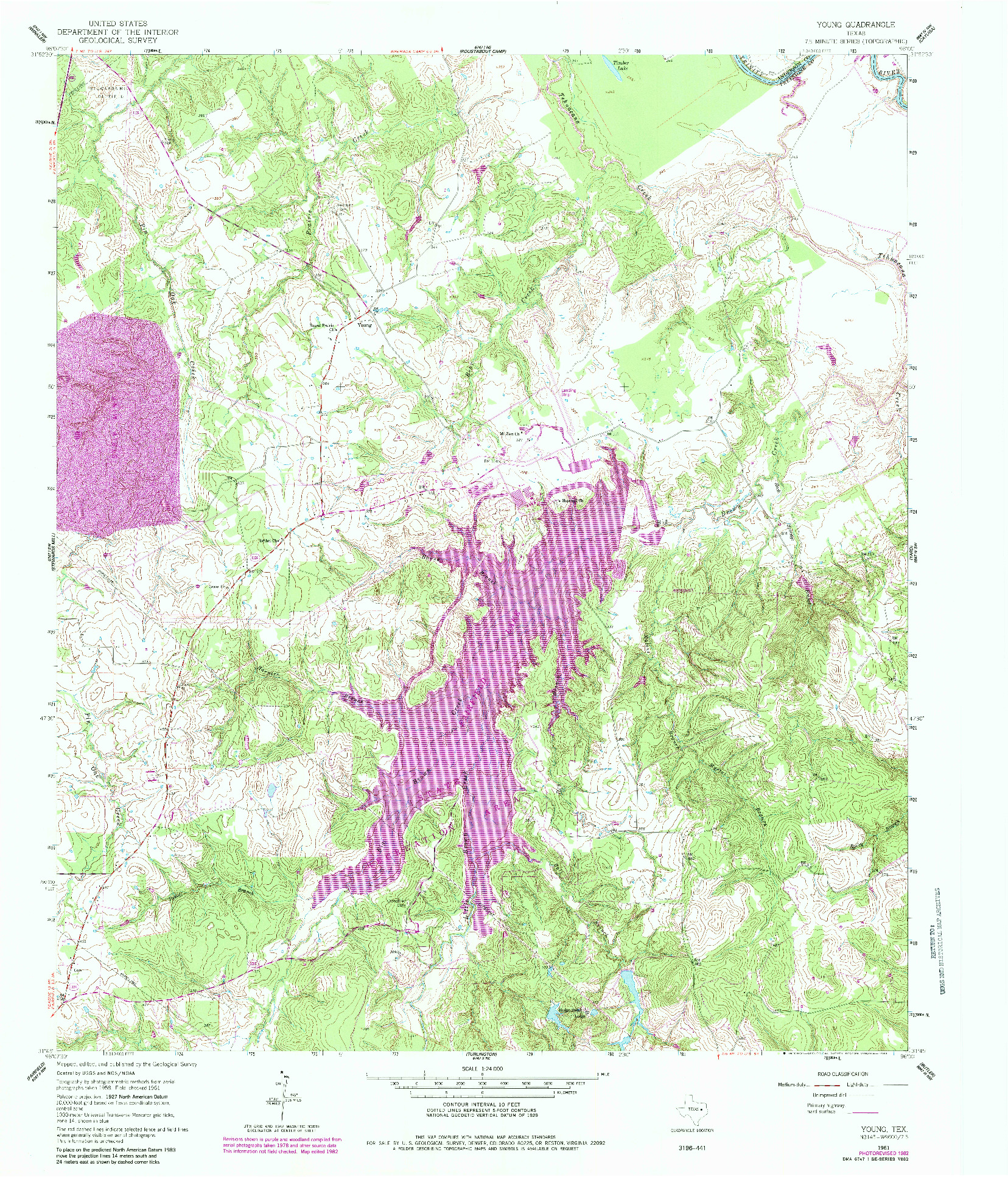 USGS 1:24000-SCALE QUADRANGLE FOR YOUNG, TX 1961