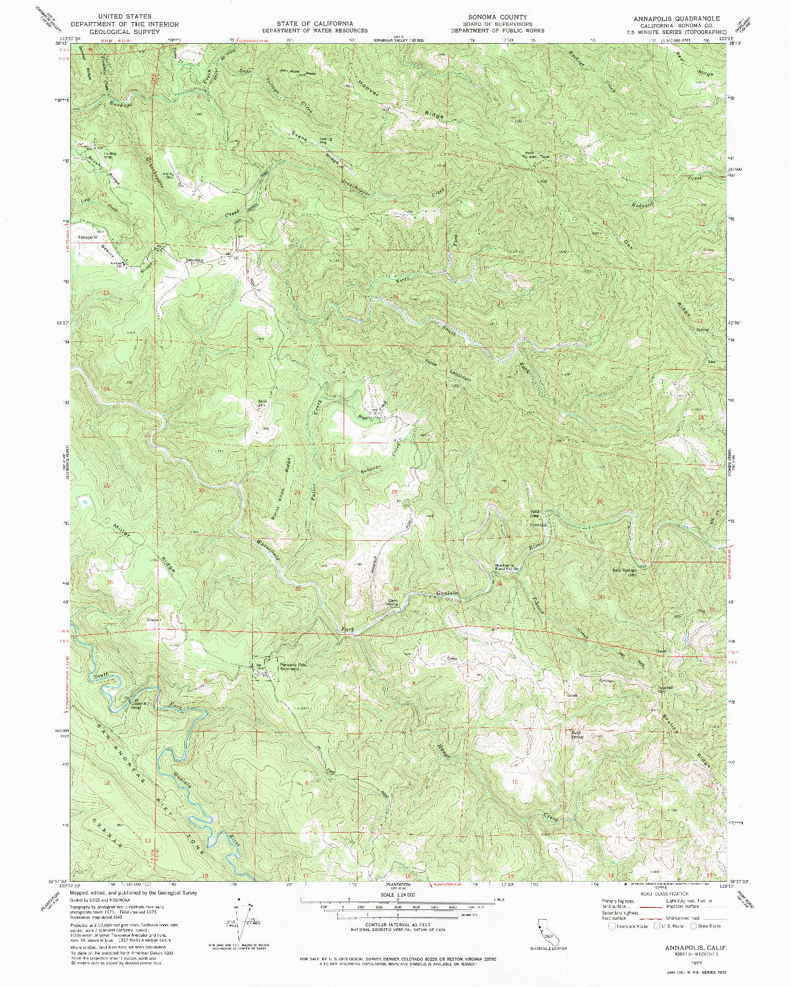 USGS 1:24000-SCALE QUADRANGLE FOR ANNAPOLIS, CA 1977
