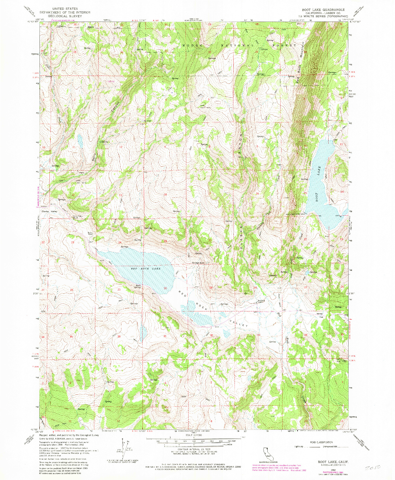 USGS 1:24000-SCALE QUADRANGLE FOR BOOT LAKE, CA 1962