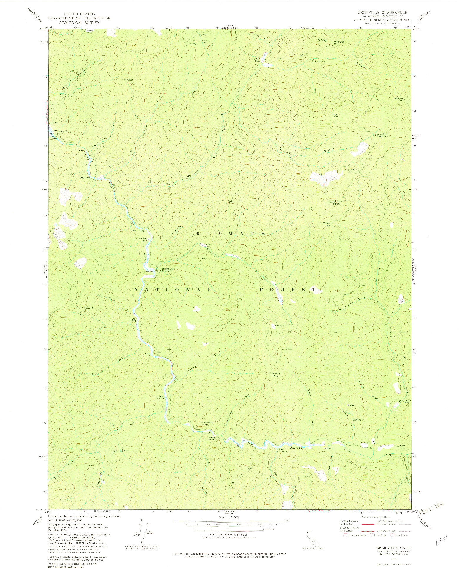 USGS 1:24000-SCALE QUADRANGLE FOR CECILVILLE, CA 1979
