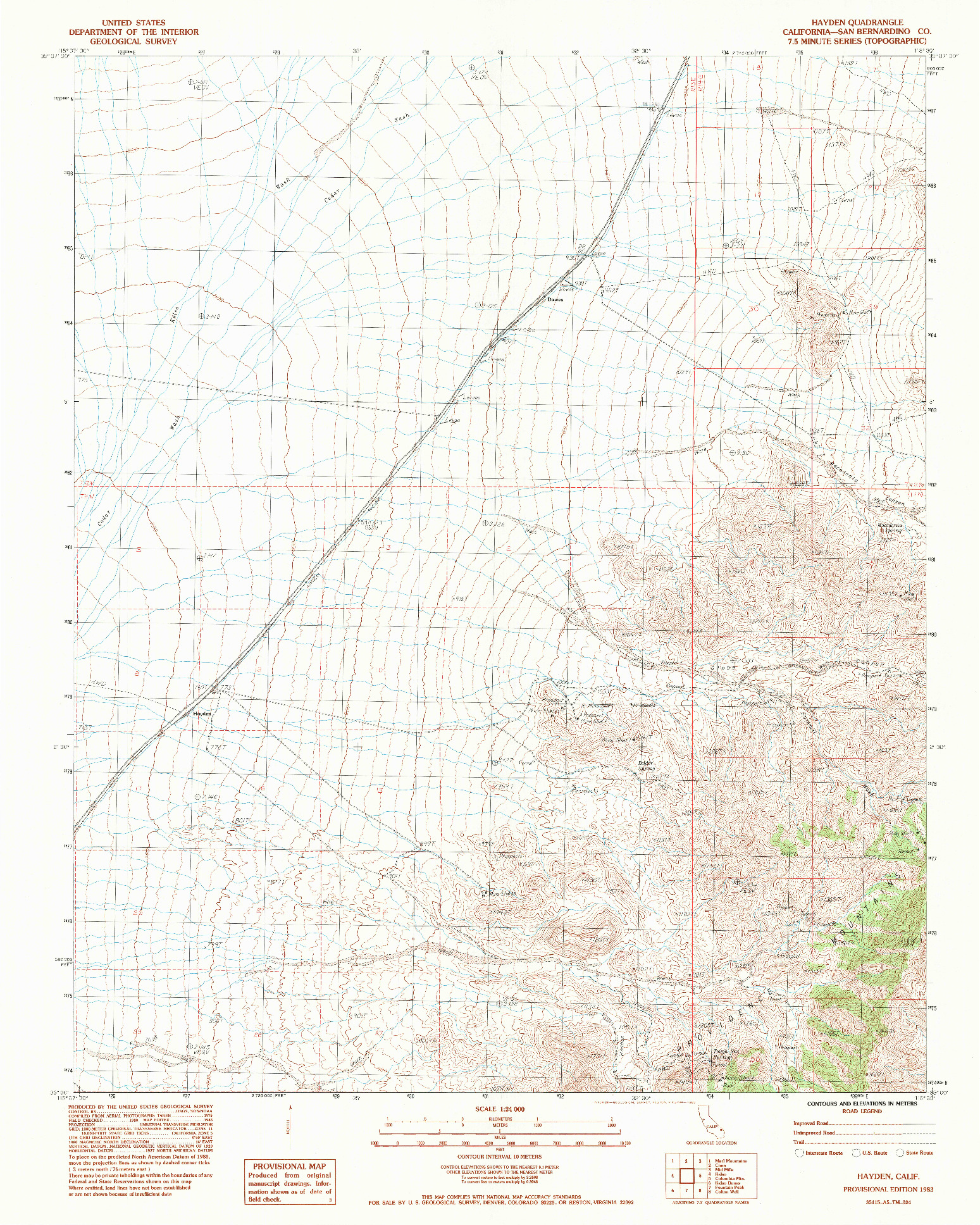 USGS 1:24000-SCALE QUADRANGLE FOR HAYDEN, CA 1983