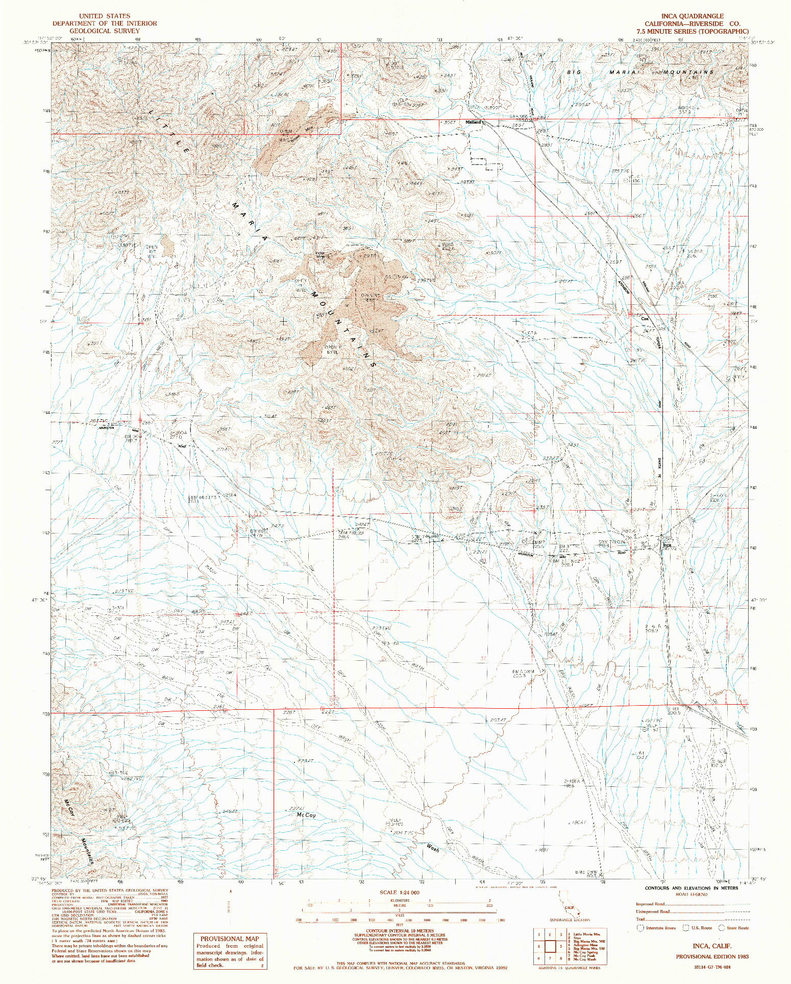 USGS 1:24000-SCALE QUADRANGLE FOR INCA, CA 1983