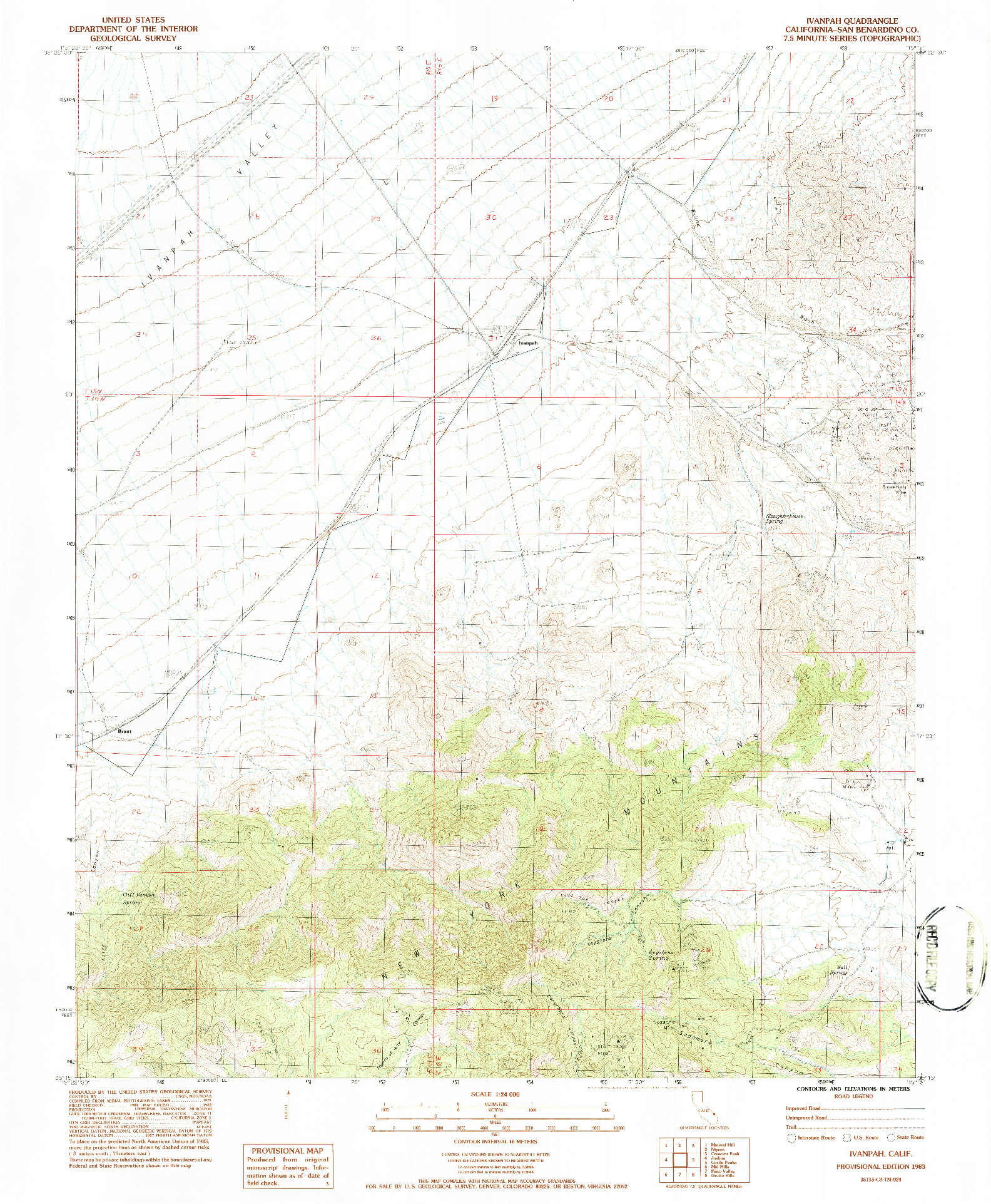 USGS 1:24000-SCALE QUADRANGLE FOR IVANPAH, CA 1983