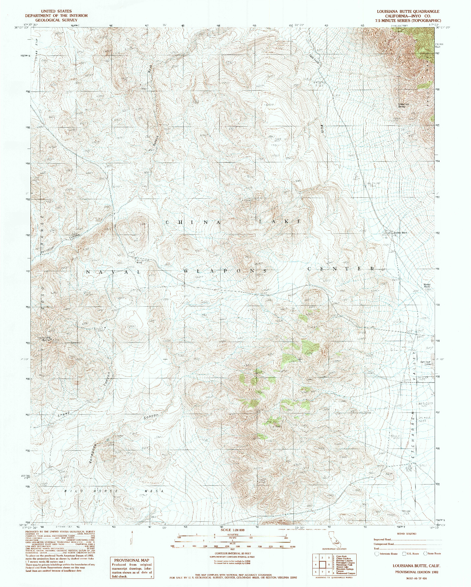 USGS 1:24000-SCALE QUADRANGLE FOR LOUISIANA BUTTE, CA 1982