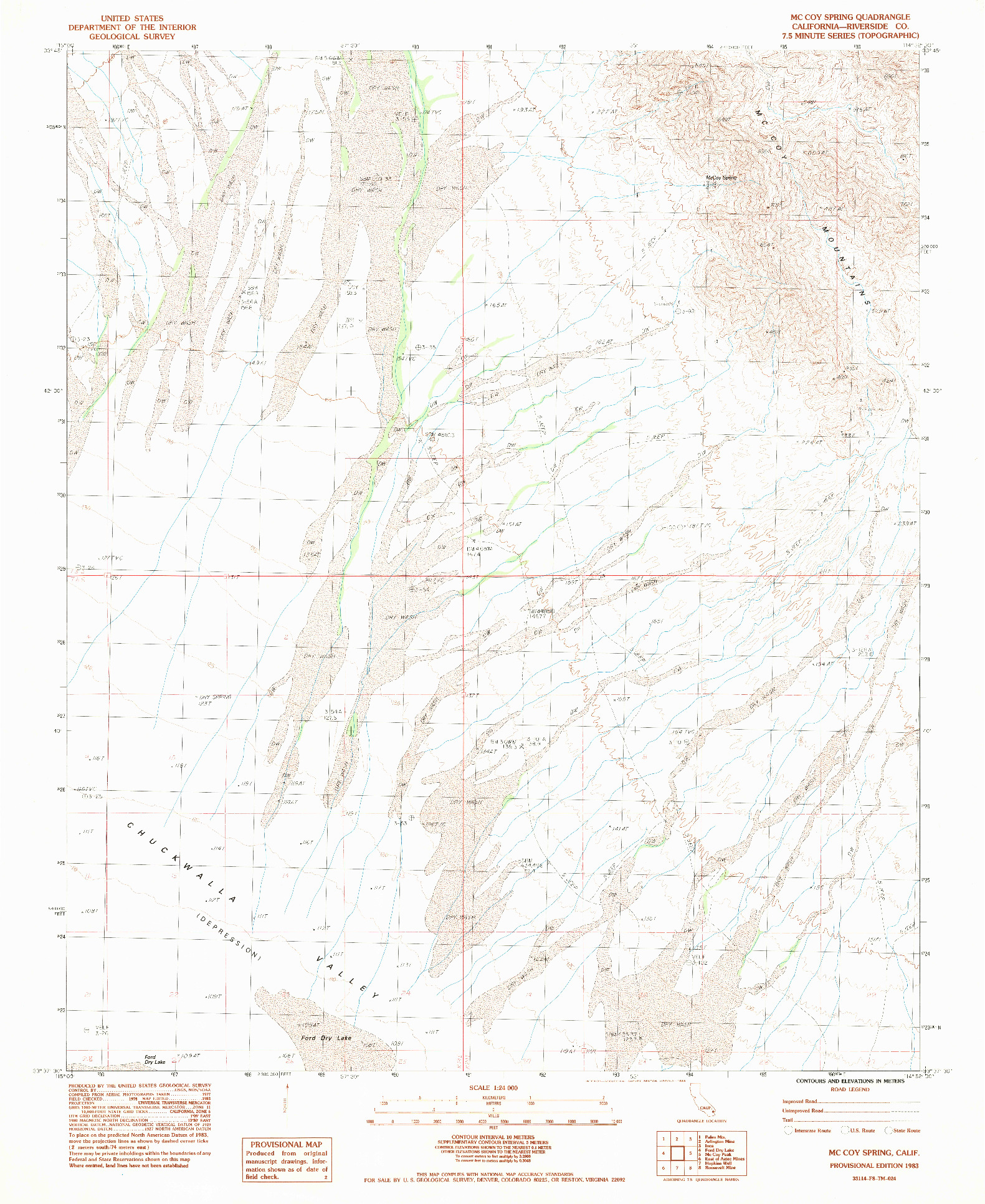 USGS 1:24000-SCALE QUADRANGLE FOR MCCOY SPRING, CA 1983