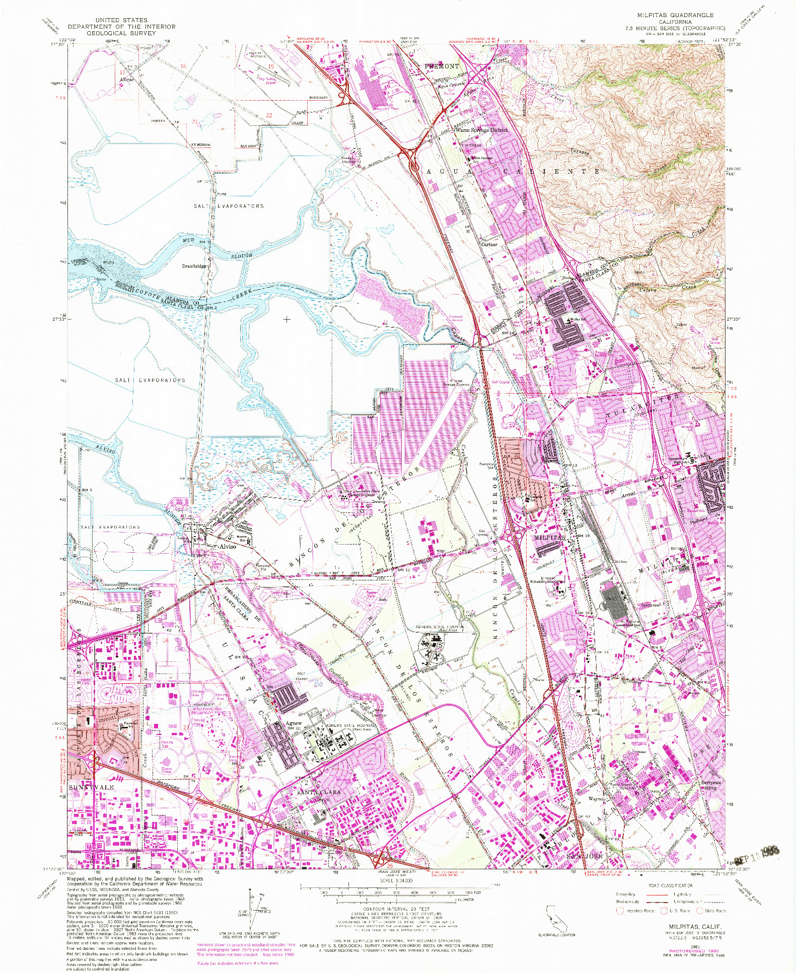 USGS 1:24000-SCALE QUADRANGLE FOR MILPITAS, CA 1961