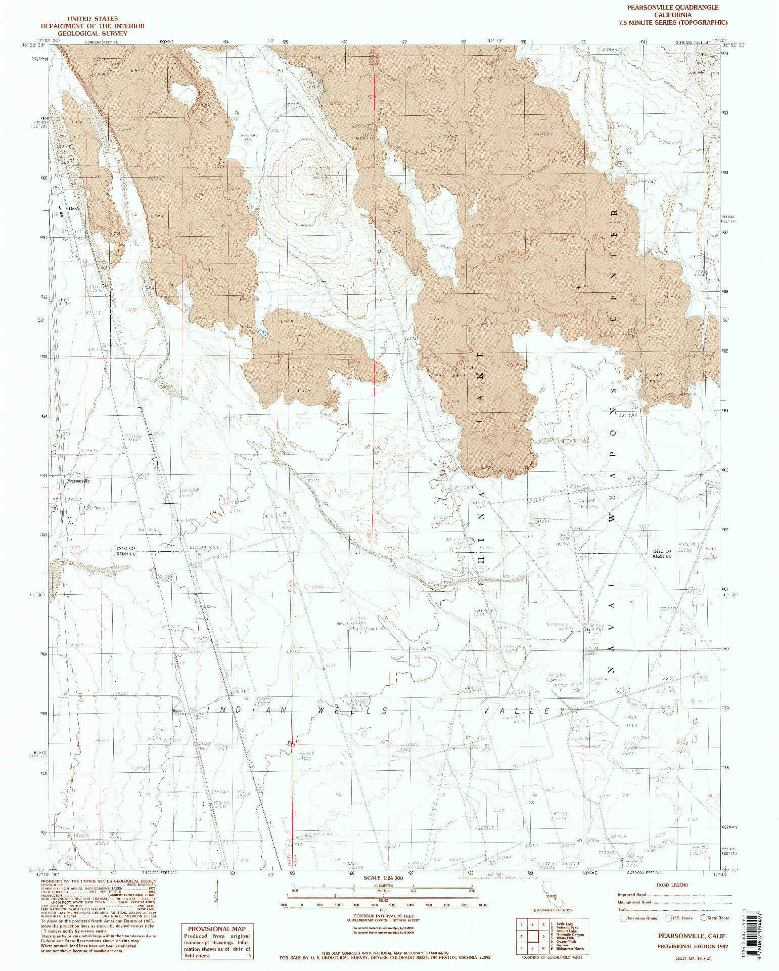 USGS 1:24000-SCALE QUADRANGLE FOR PEARSONVILLE, CA 1982