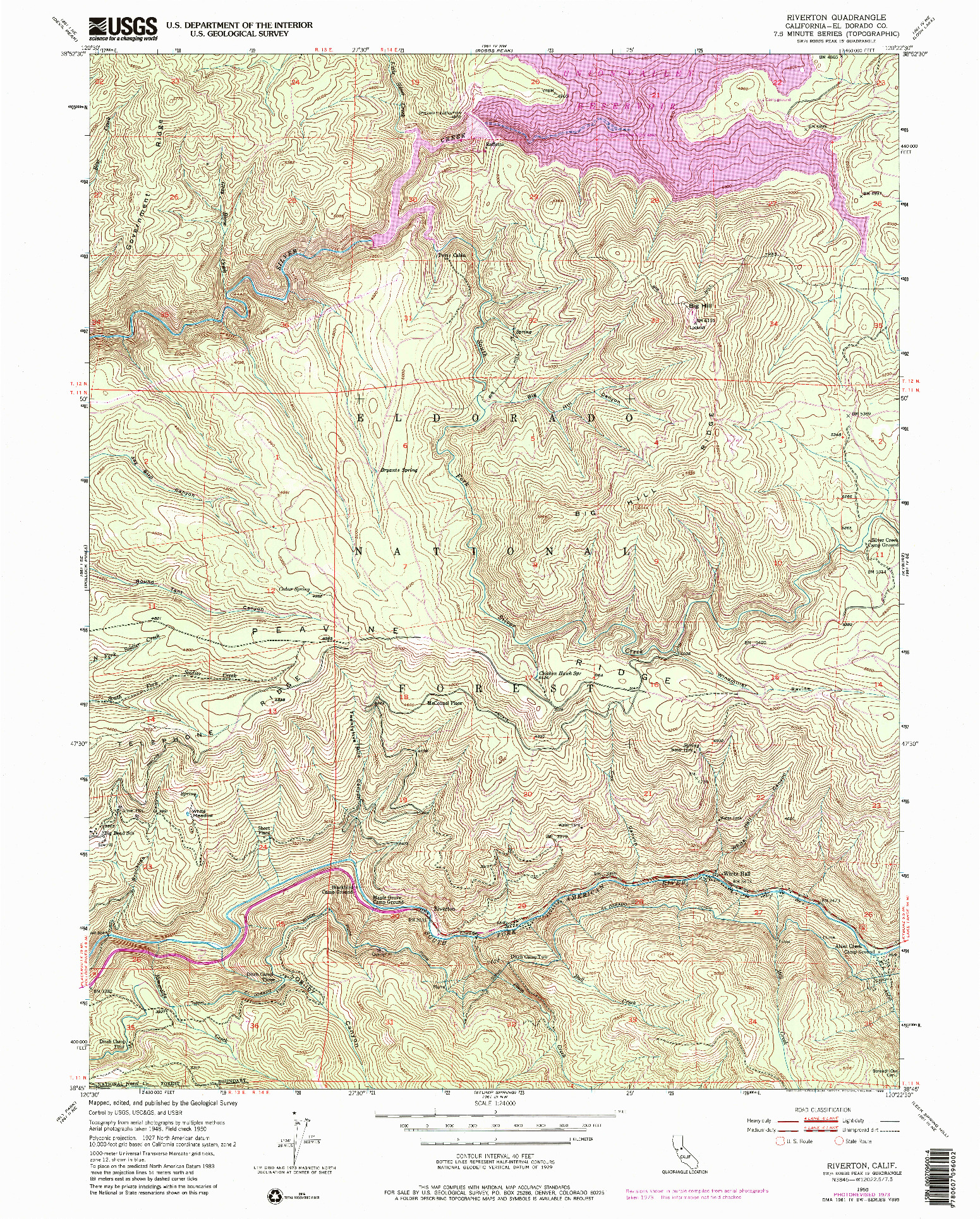 USGS 1:24000-SCALE QUADRANGLE FOR RIVERTON, CA 1950