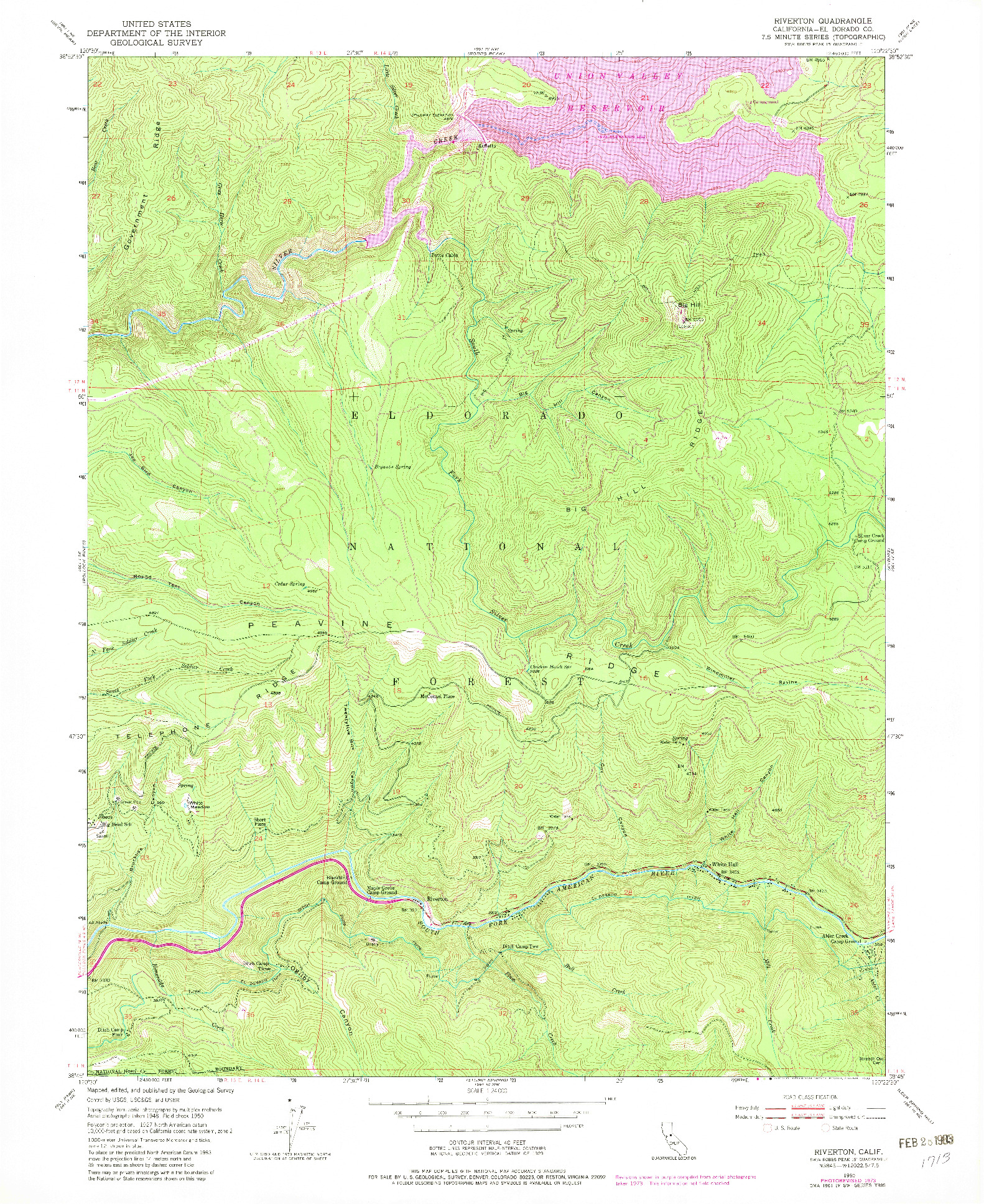 USGS 1:24000-SCALE QUADRANGLE FOR RIVERTON, CA 1950