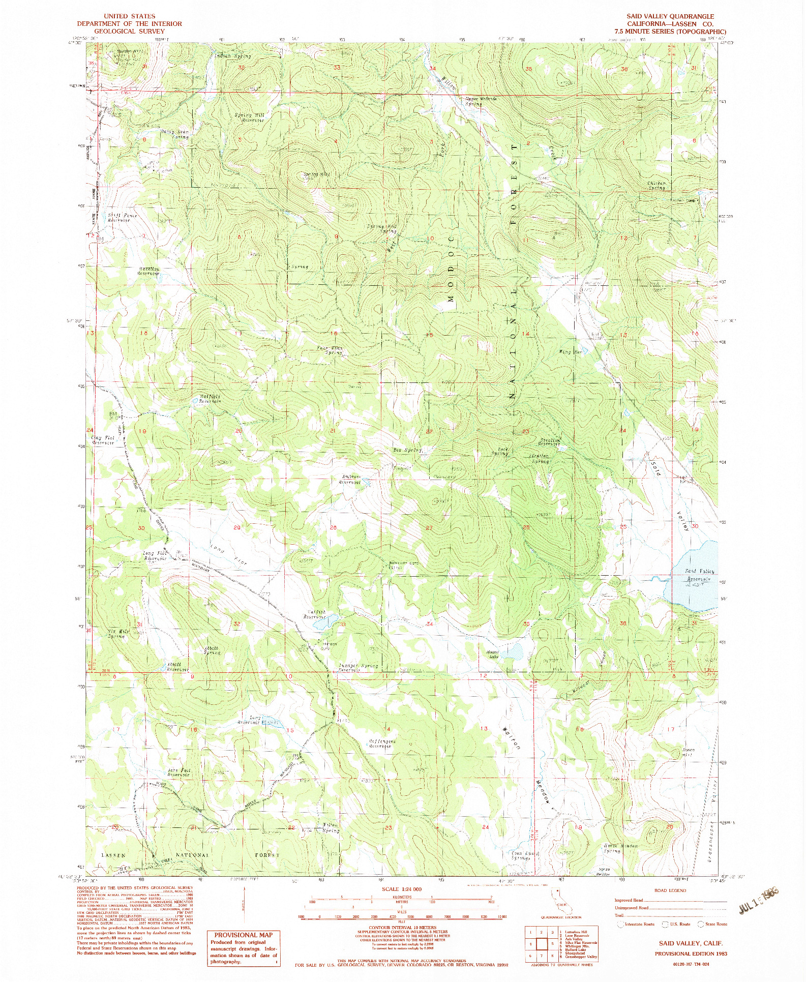 USGS 1:24000-SCALE QUADRANGLE FOR SAID VALLEY, CA 1983