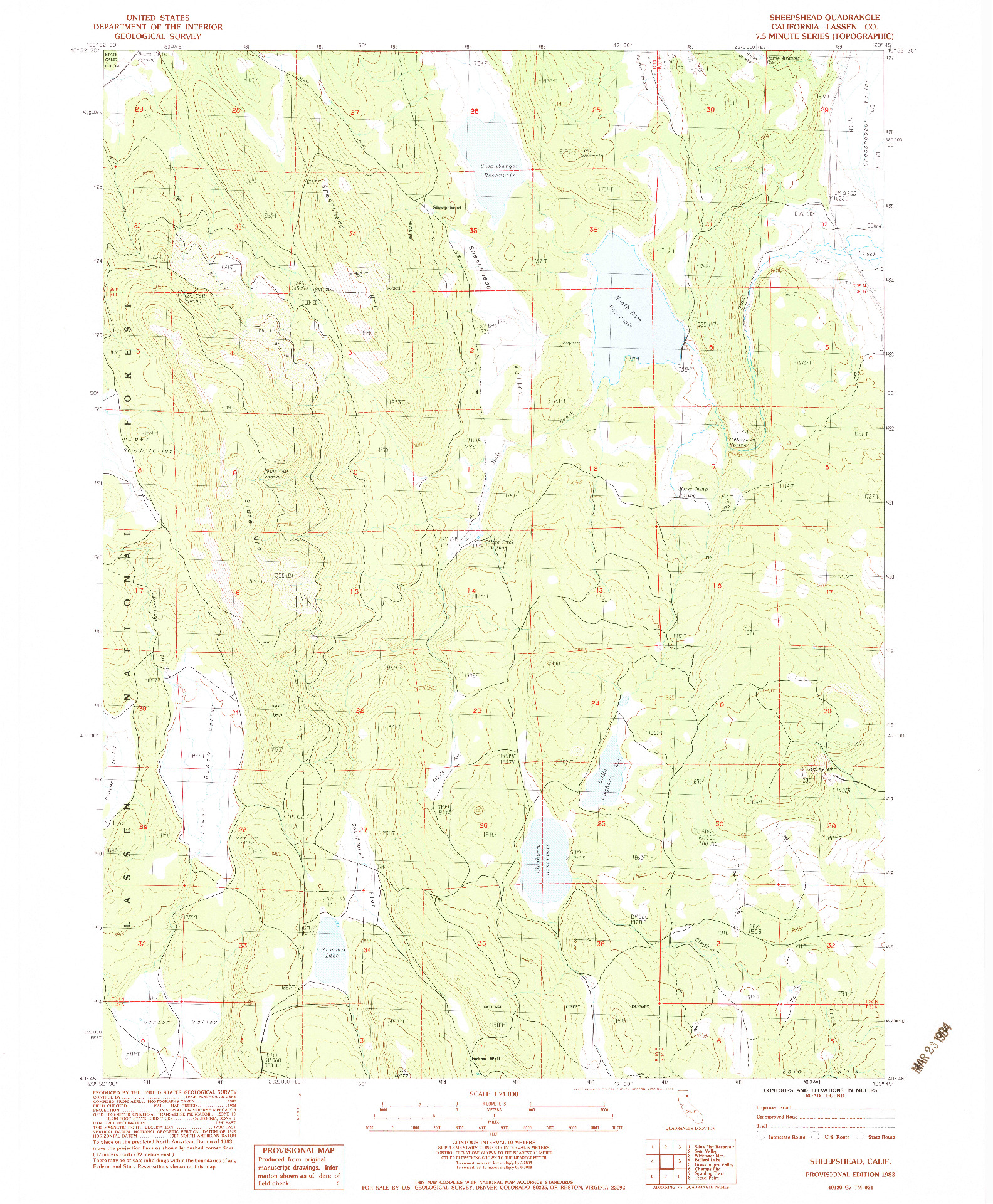 USGS 1:24000-SCALE QUADRANGLE FOR SHEEPSHEAD, CA 1983