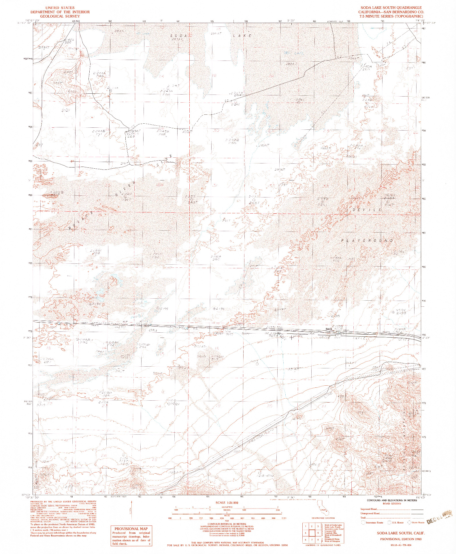USGS 1:24000-SCALE QUADRANGLE FOR SODA LAKE SOUTH, CA 1983