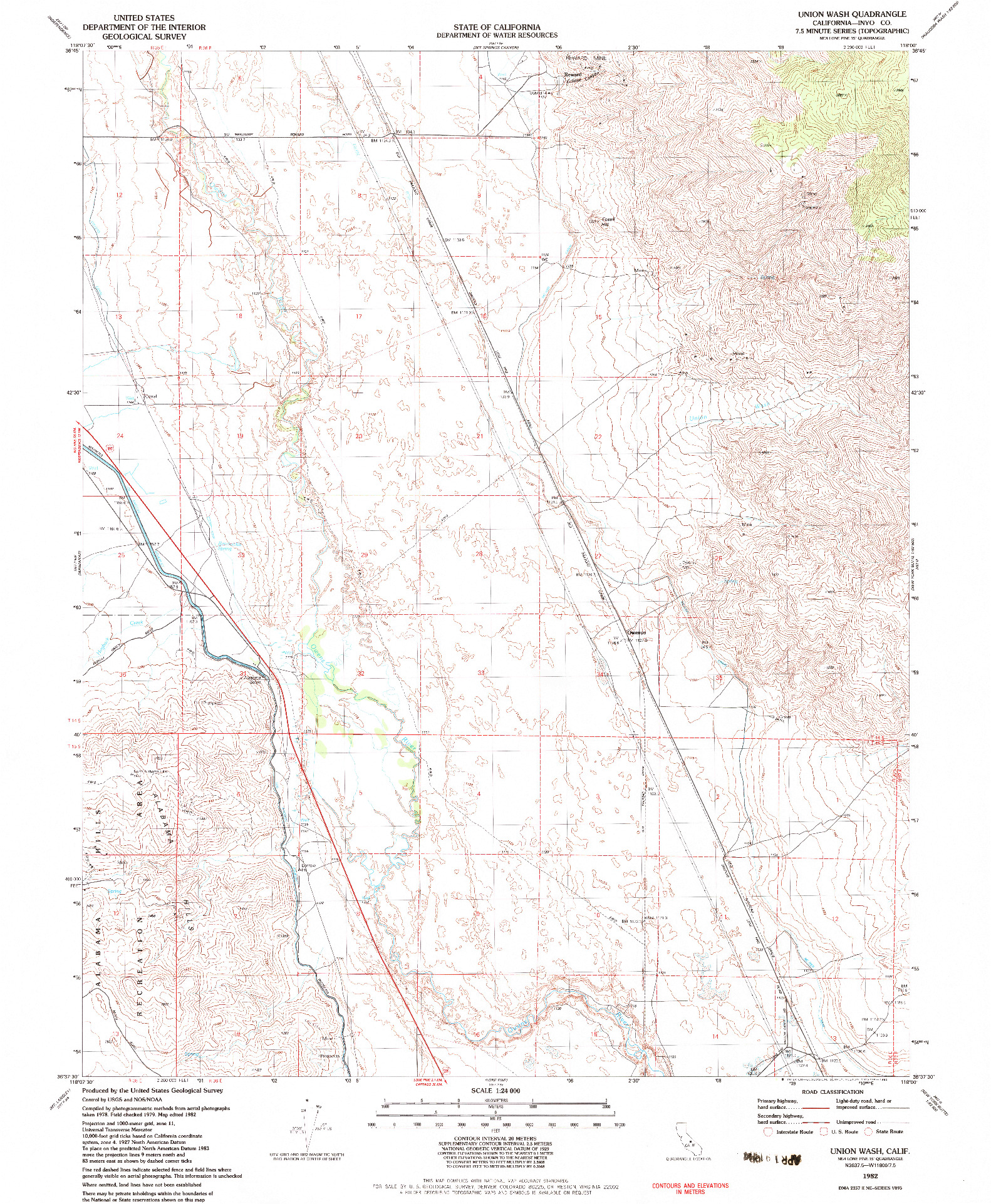 USGS 1:24000-SCALE QUADRANGLE FOR UNION WASH, CA 1982