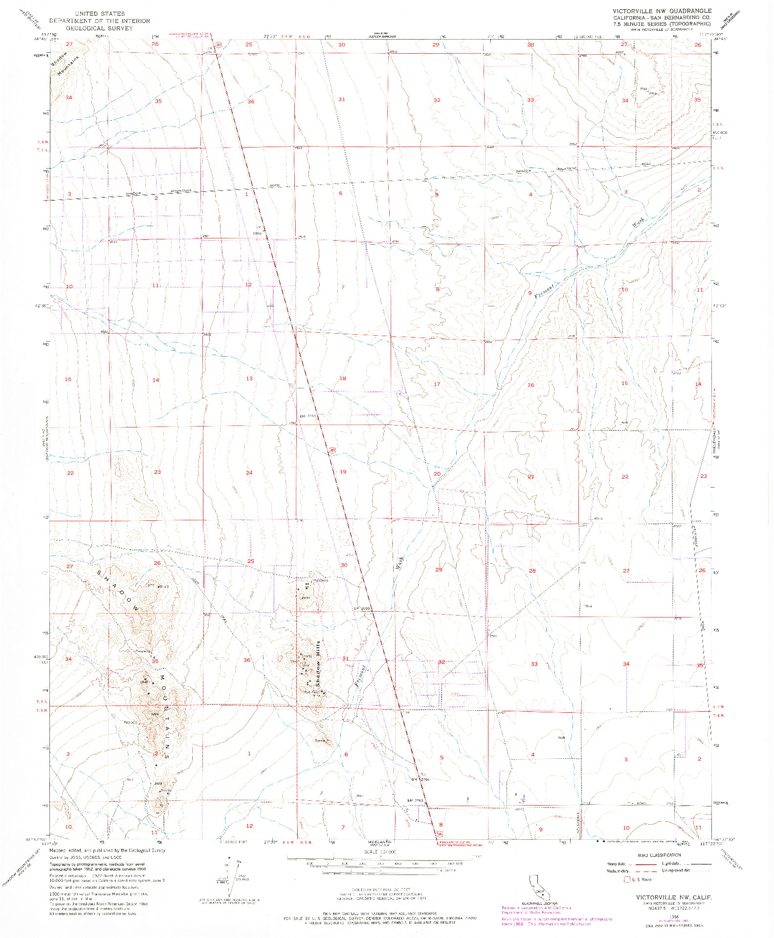 USGS 1:24000-SCALE QUADRANGLE FOR VICTORVILLE NW, CA 1956