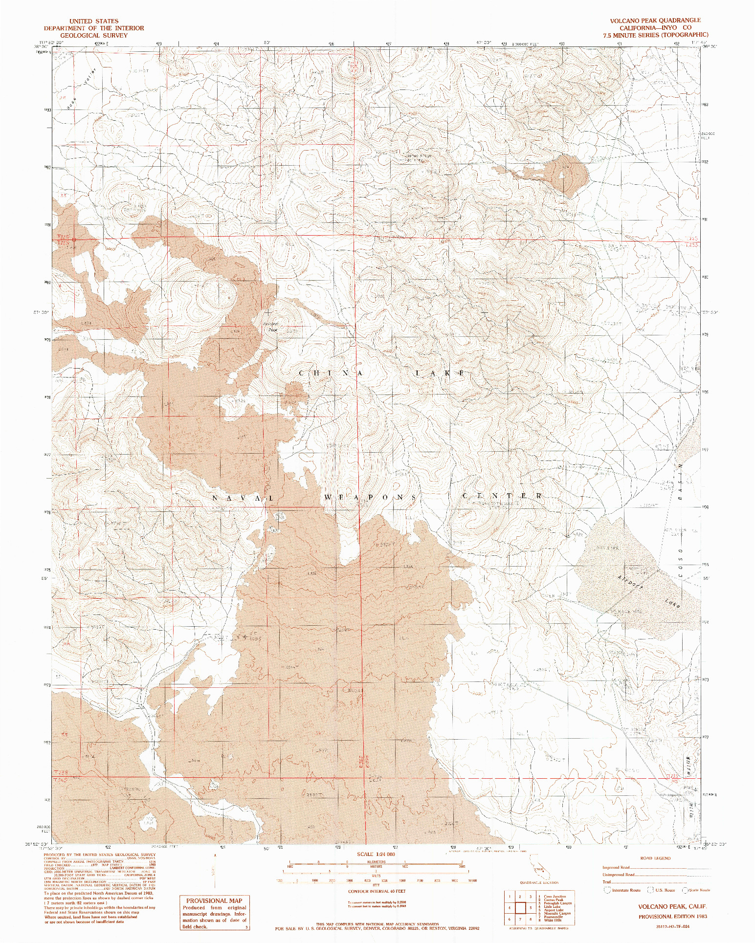 USGS 1:24000-SCALE QUADRANGLE FOR VOLCANO PEAK, CA 1983