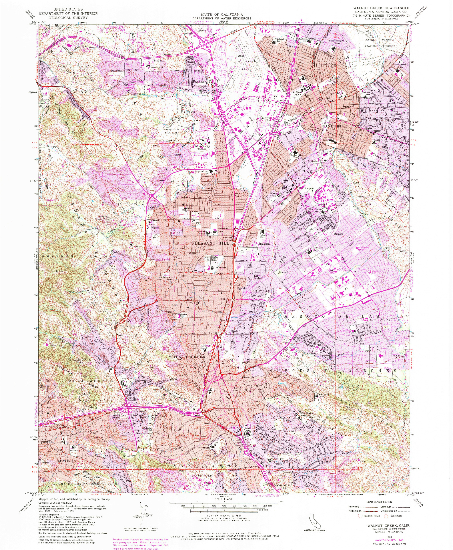 USGS 1:24000-SCALE QUADRANGLE FOR WALNUT CREEK, CA 1959