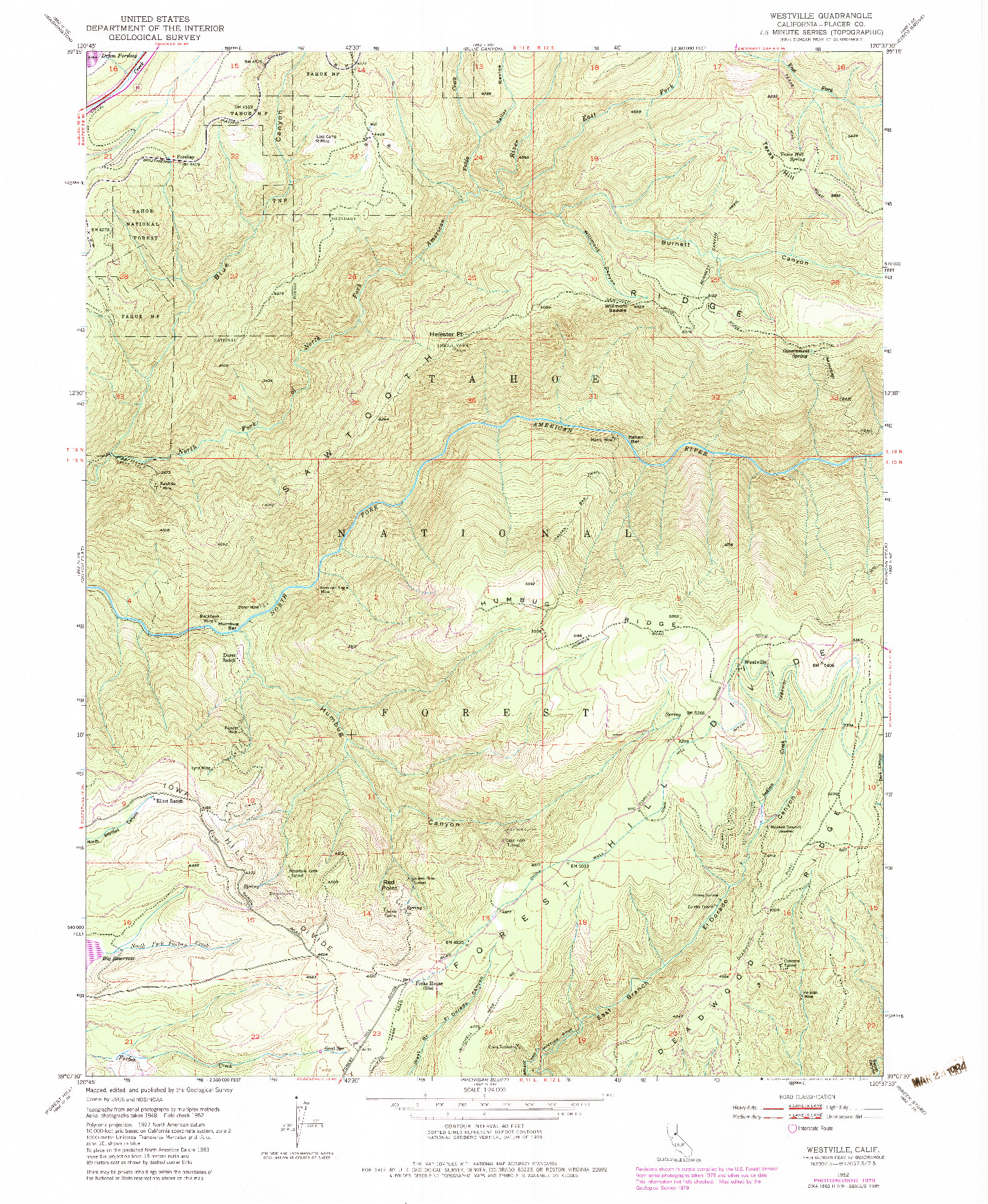 USGS 1:24000-SCALE QUADRANGLE FOR WESTVILLE, CA 1952