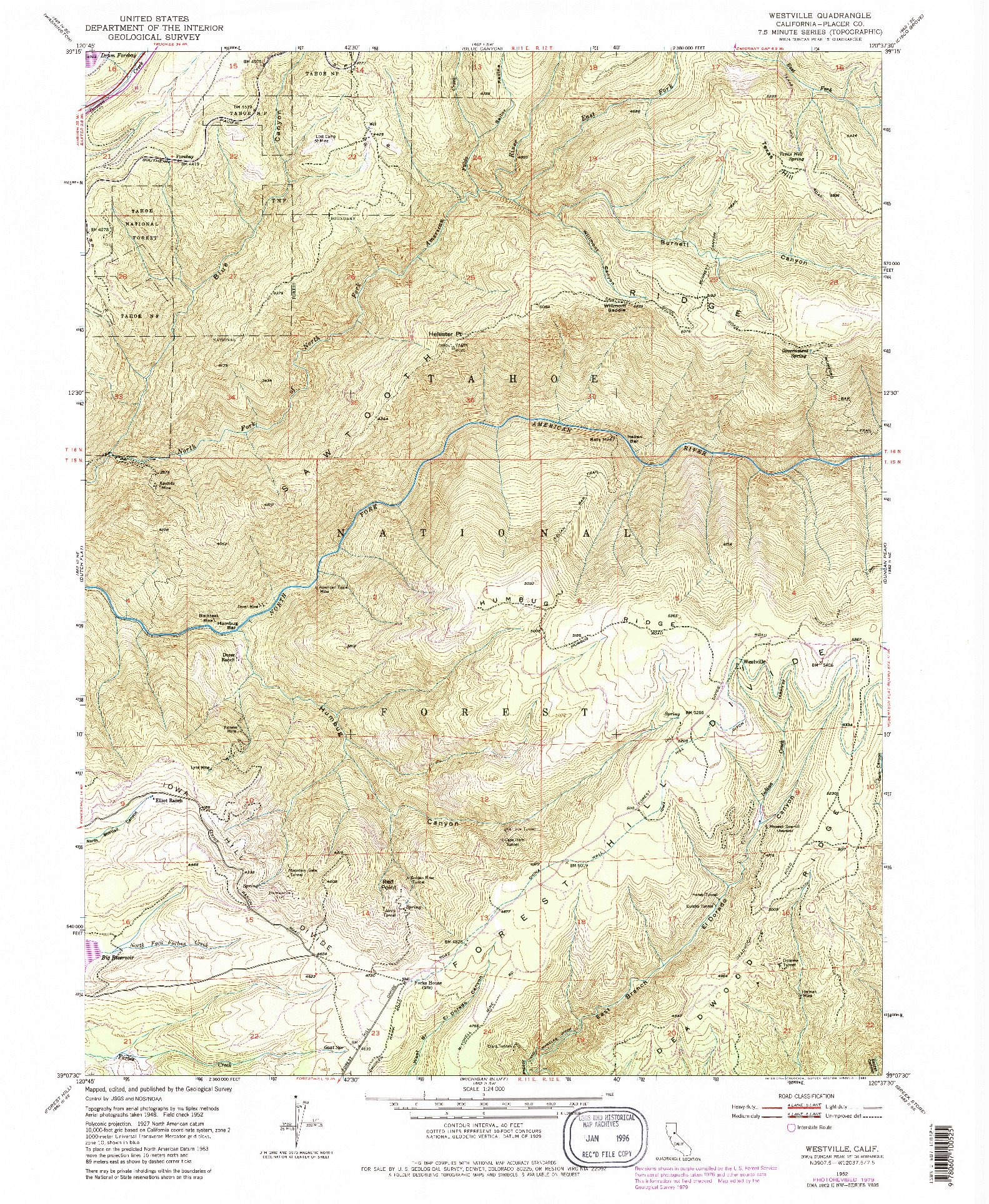 USGS 1:24000-SCALE QUADRANGLE FOR WESTVILLE, CA 1952