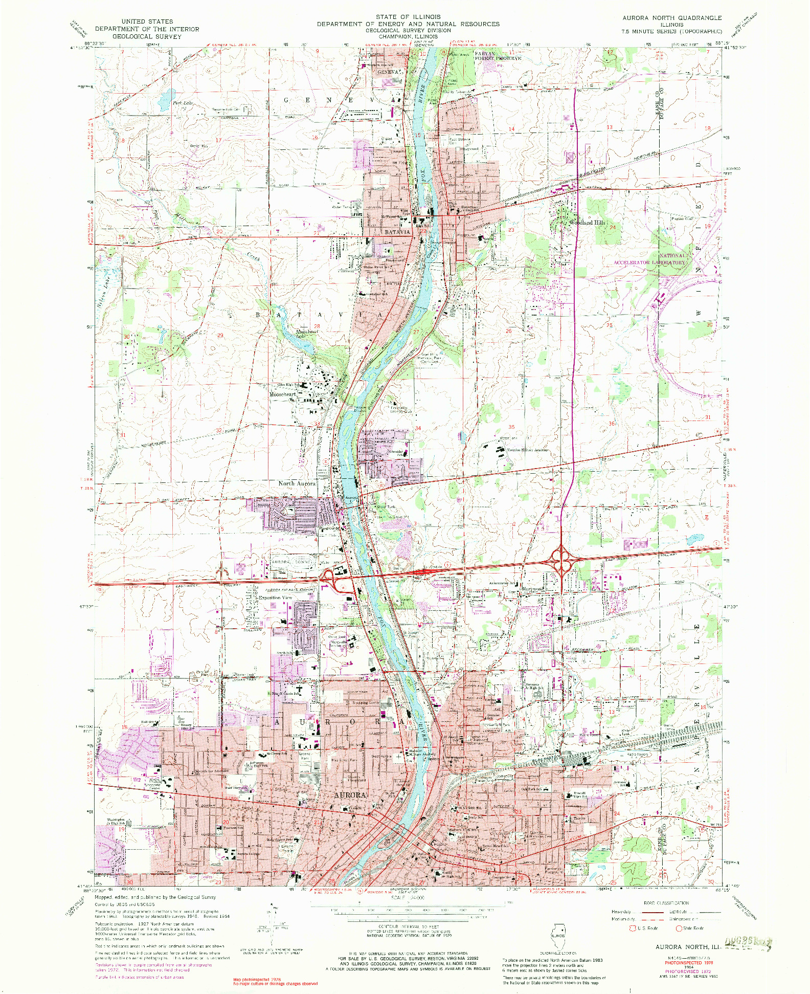 USGS 1:24000-SCALE QUADRANGLE FOR AURORA NORTH, IL 1964