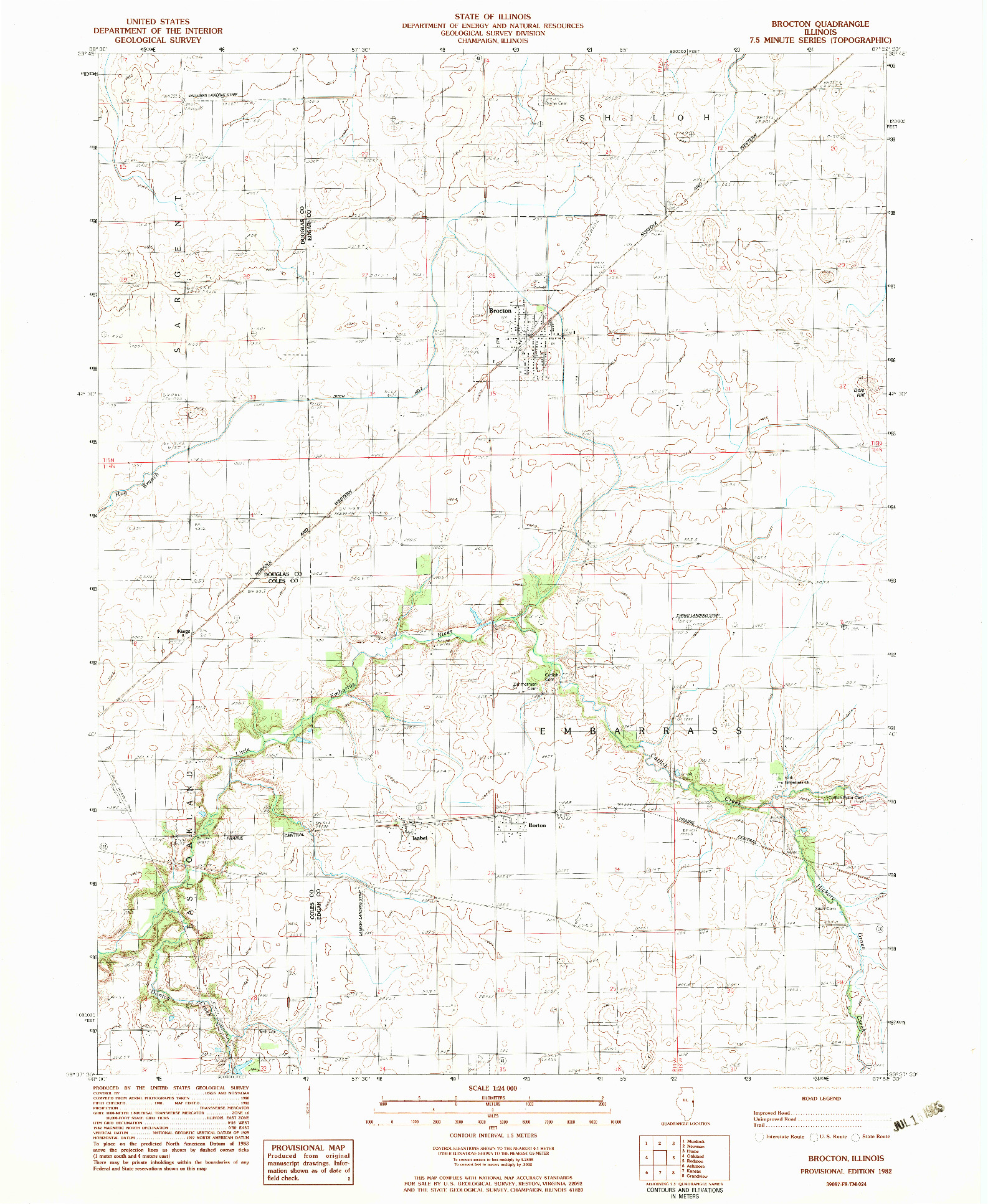 USGS 1:24000-SCALE QUADRANGLE FOR BROCTON, IL 1982