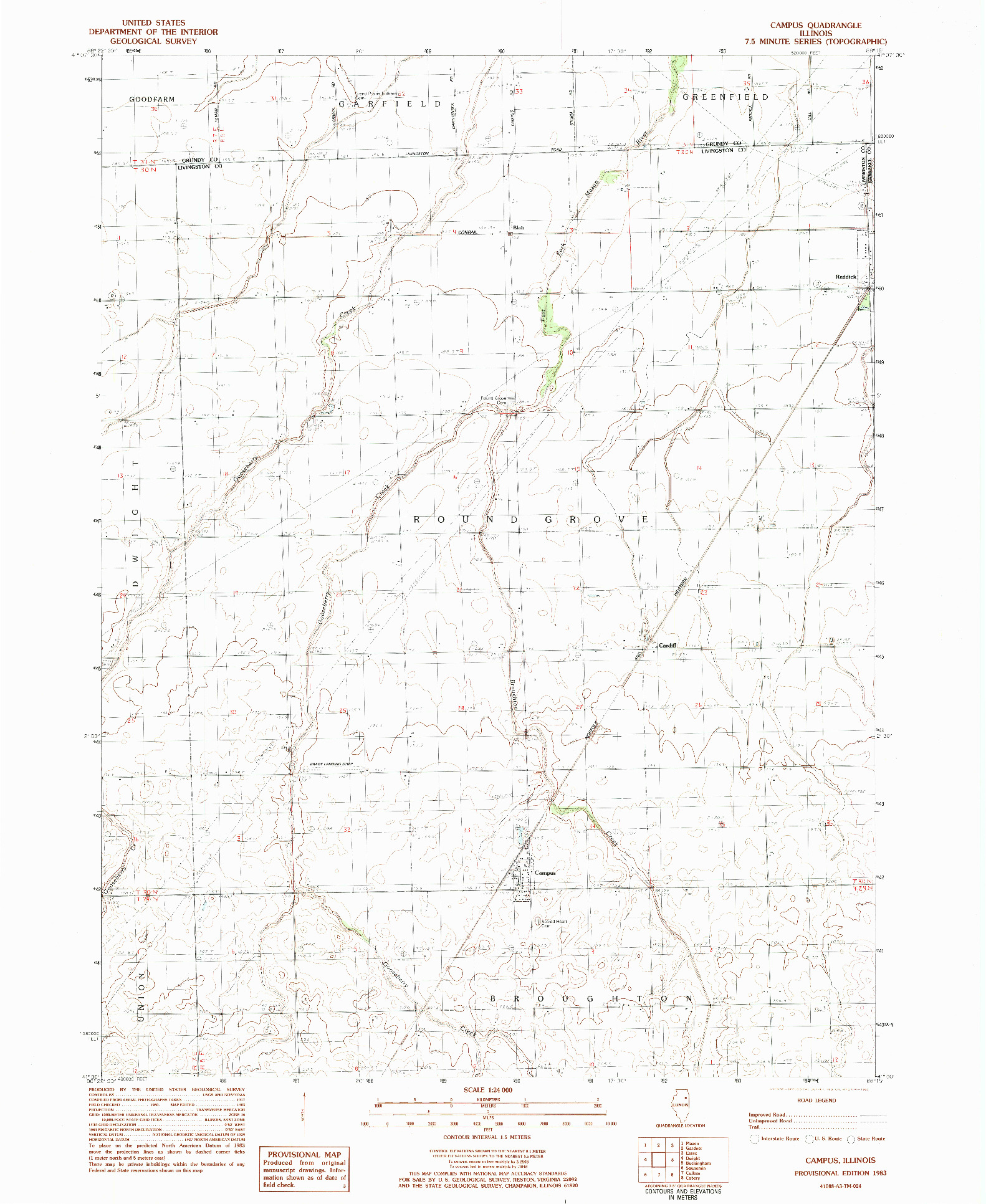 USGS 1:24000-SCALE QUADRANGLE FOR CAMPUS, IL 1983