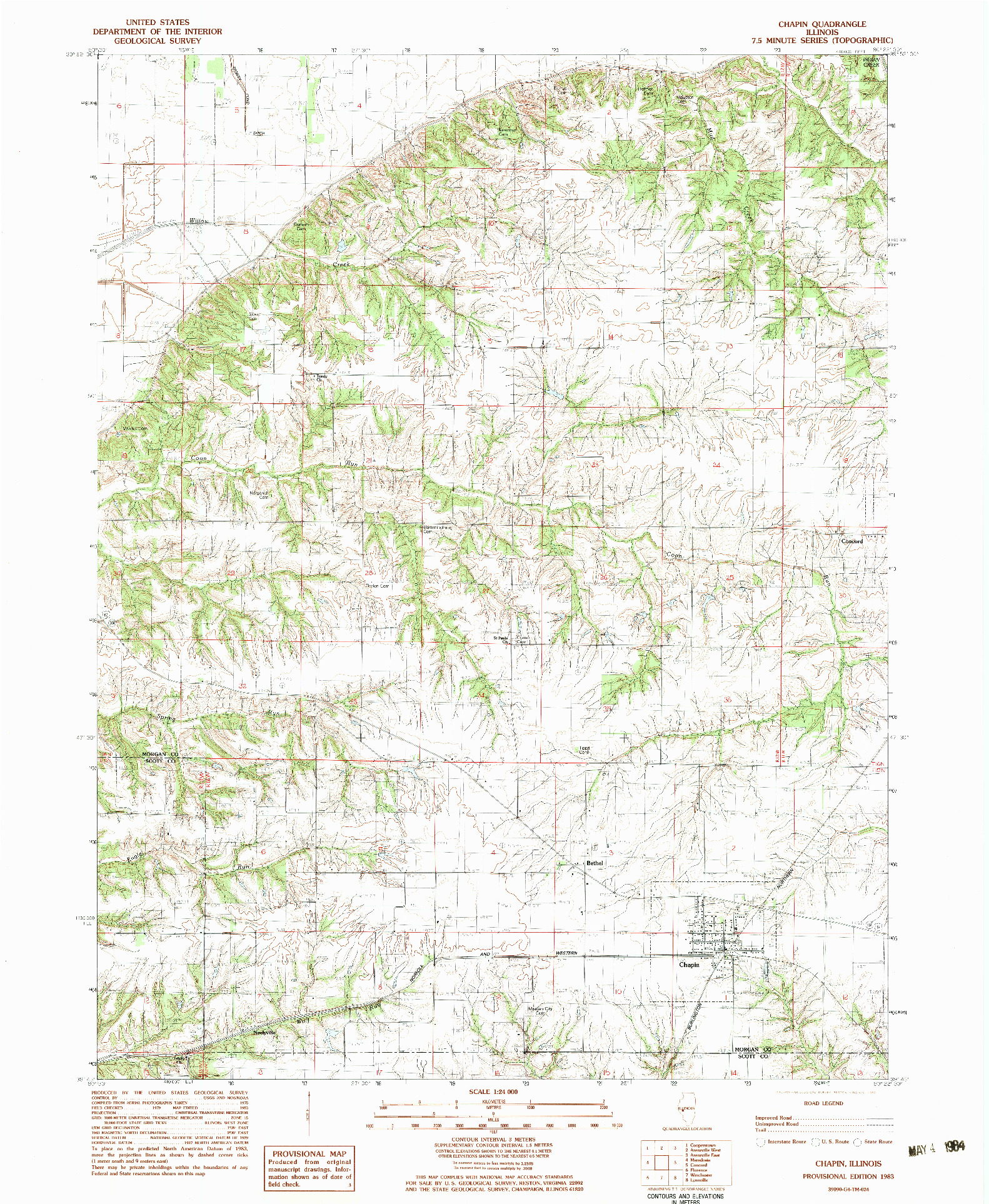 USGS 1:24000-SCALE QUADRANGLE FOR CHAPIN, IL 1983