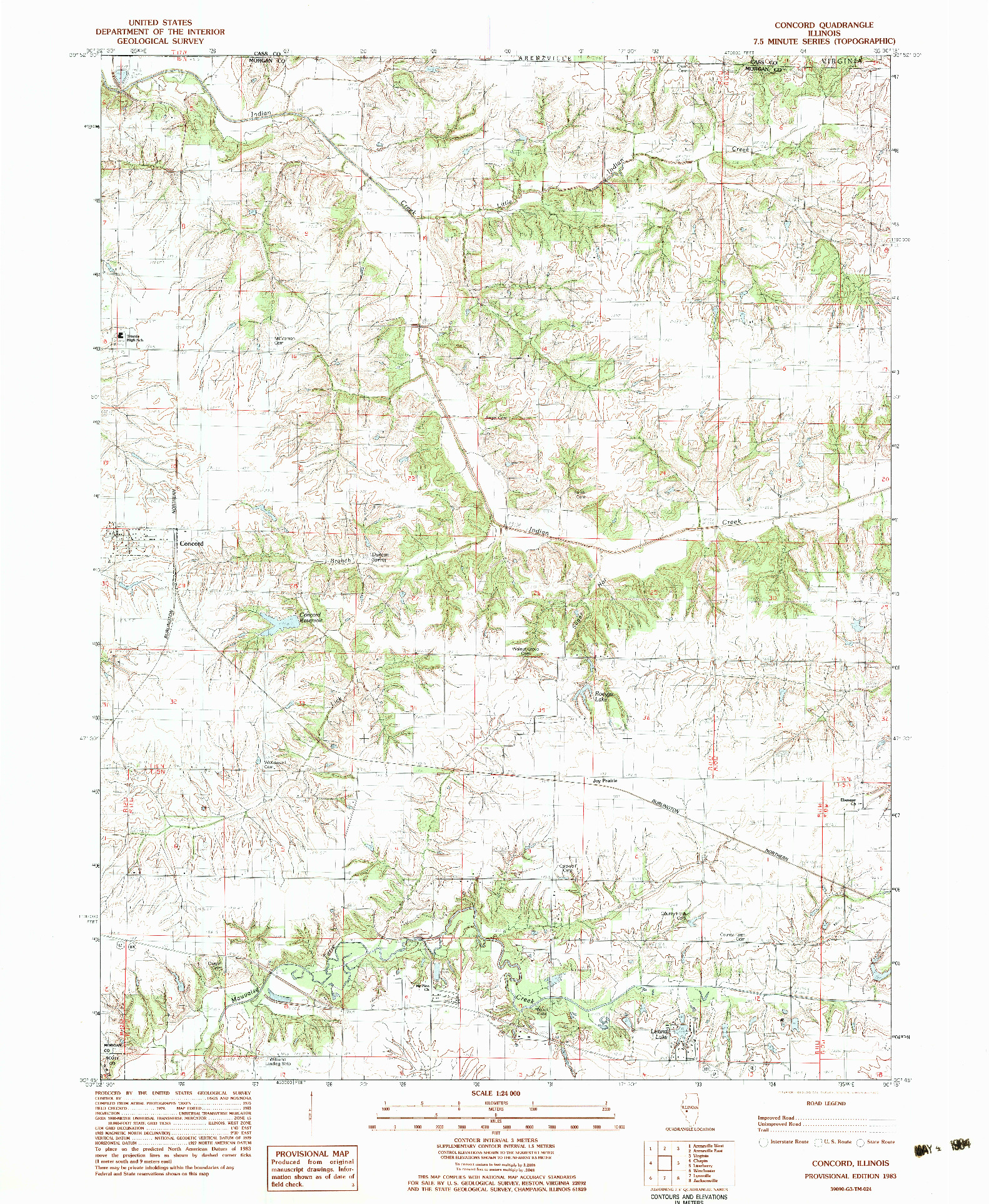 USGS 1:24000-SCALE QUADRANGLE FOR CONCORD, IL 1983