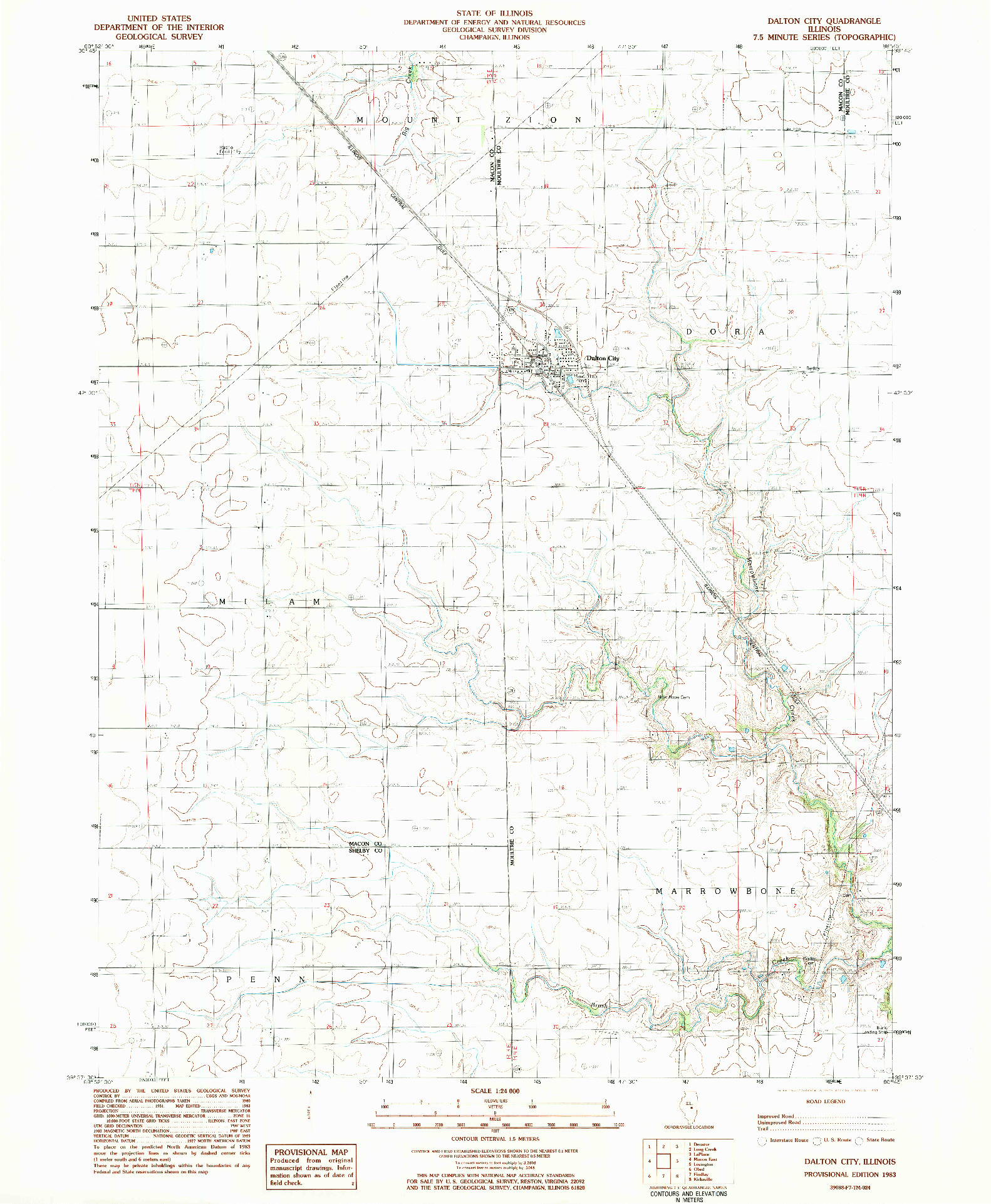 USGS 1:24000-SCALE QUADRANGLE FOR DALTON CITY, IL 1983
