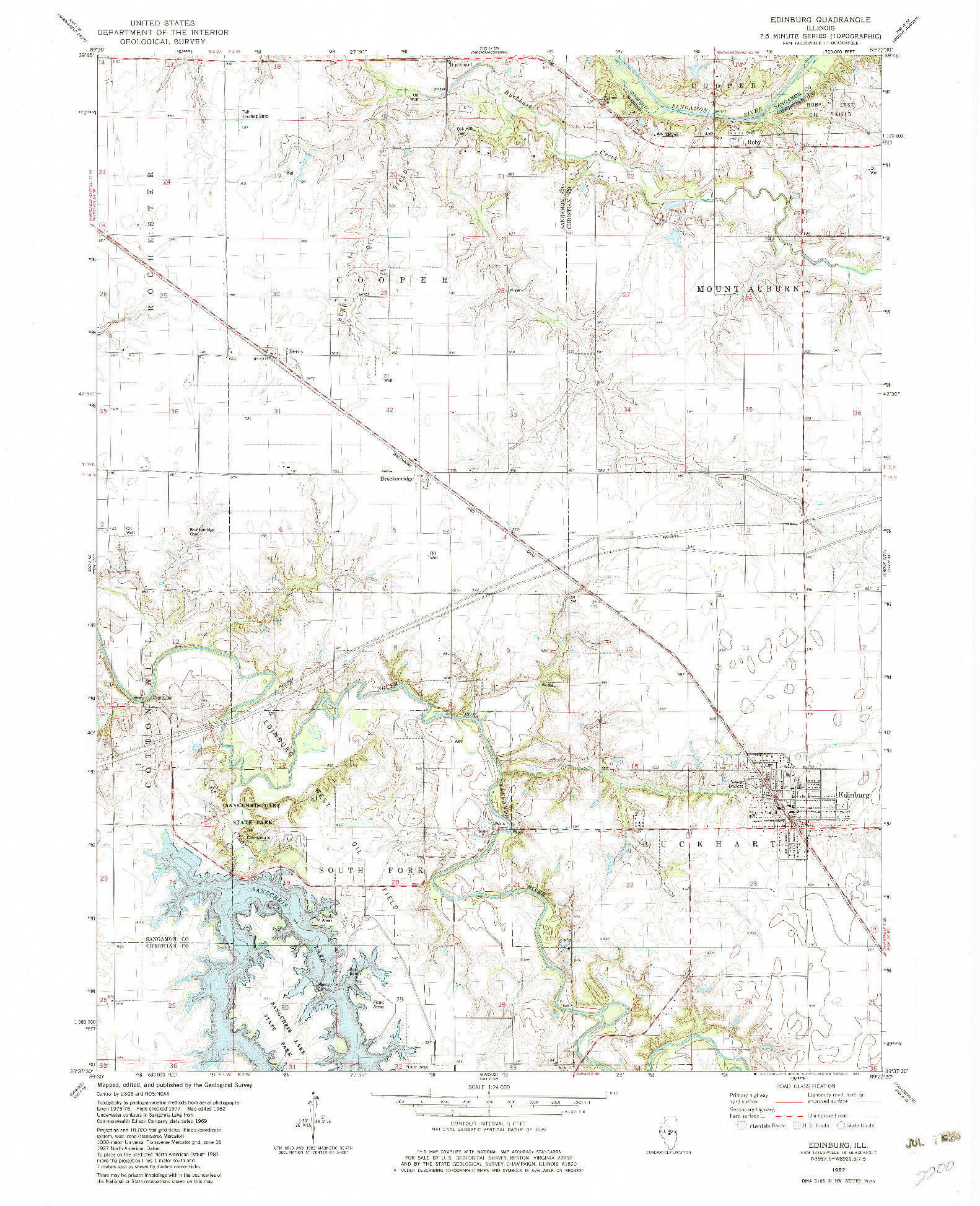USGS 1:24000-SCALE QUADRANGLE FOR EDINBURG, IL 1982