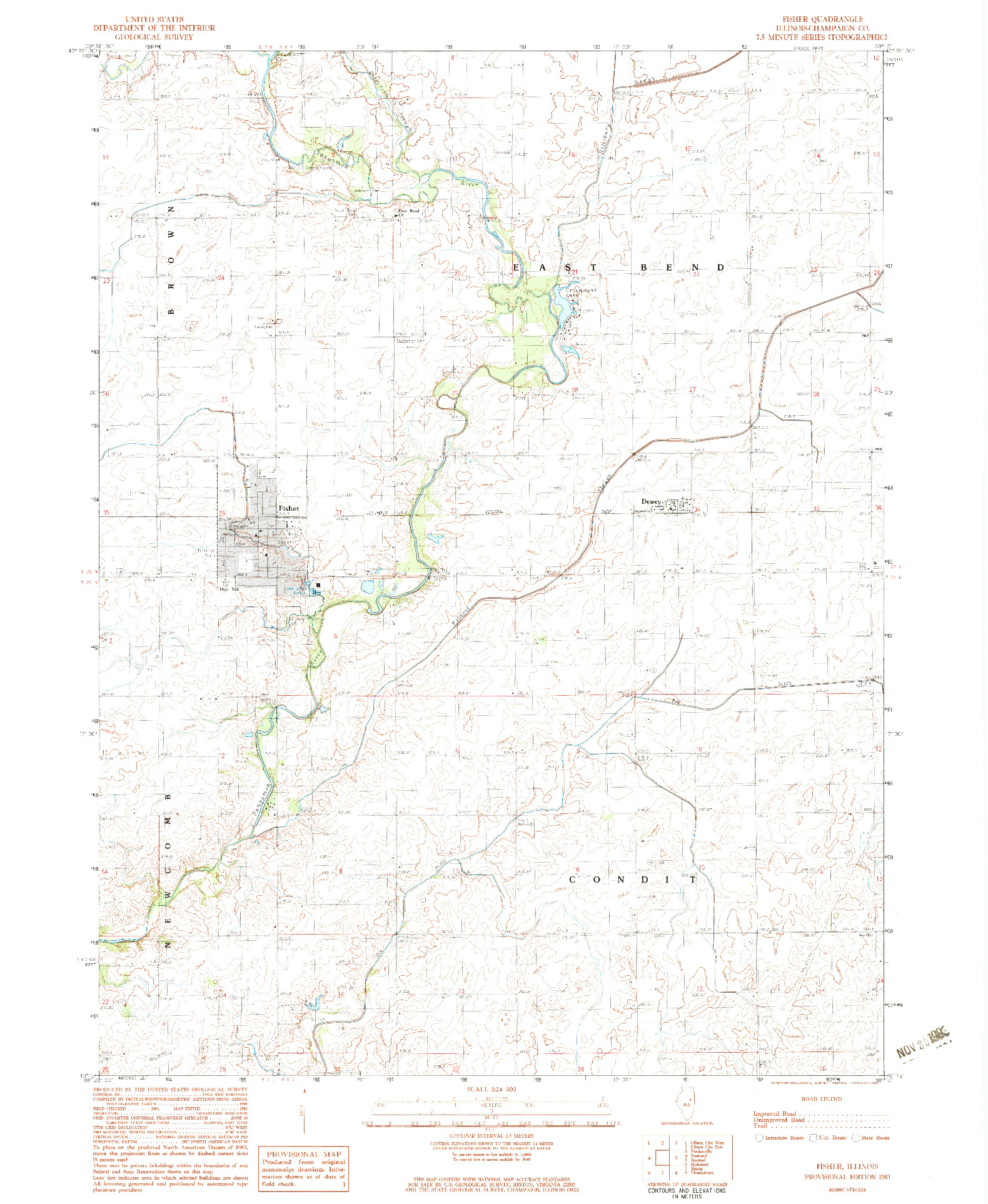 USGS 1:24000-SCALE QUADRANGLE FOR FISHER, IL 1983